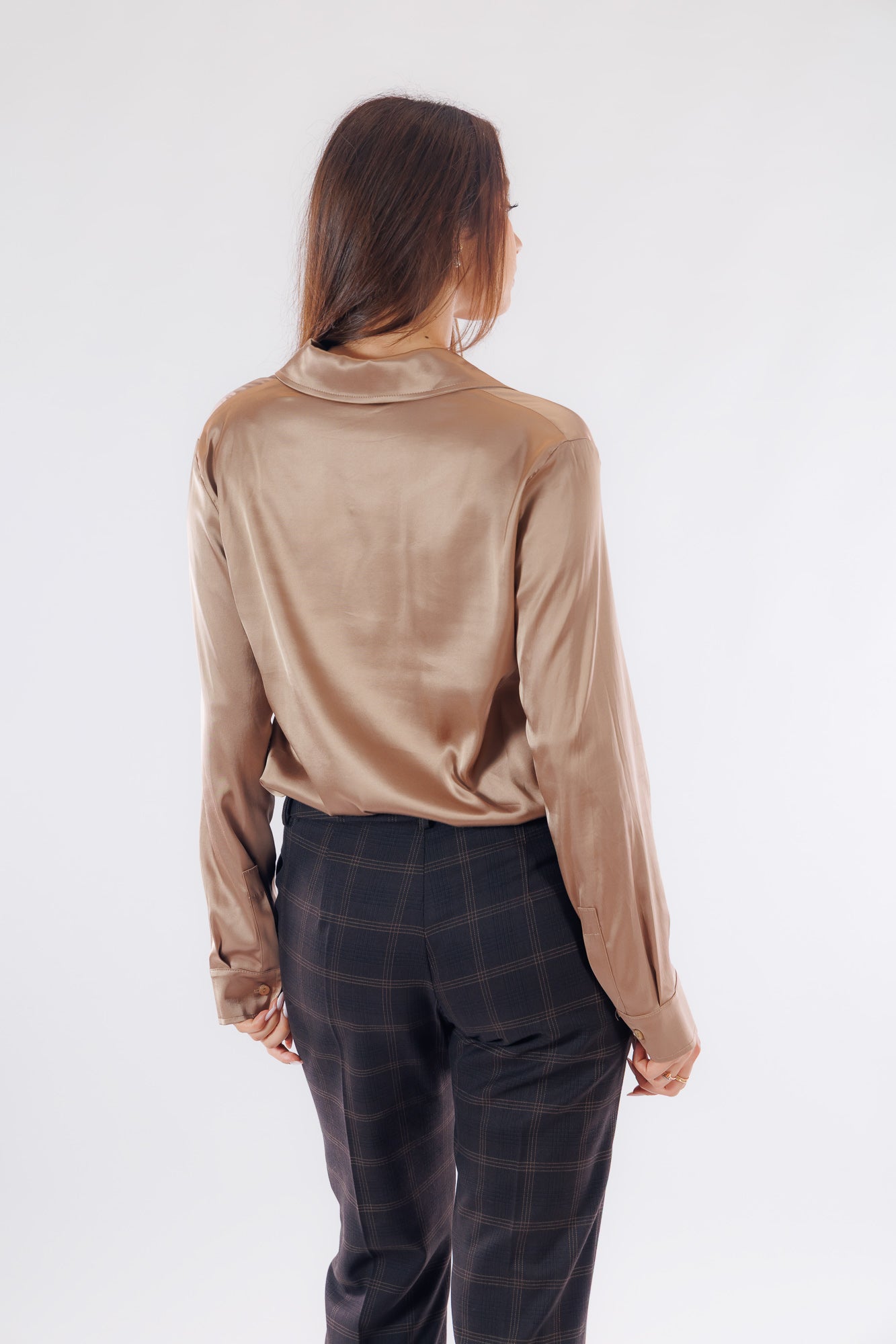 Pantalone cigarette finestrato