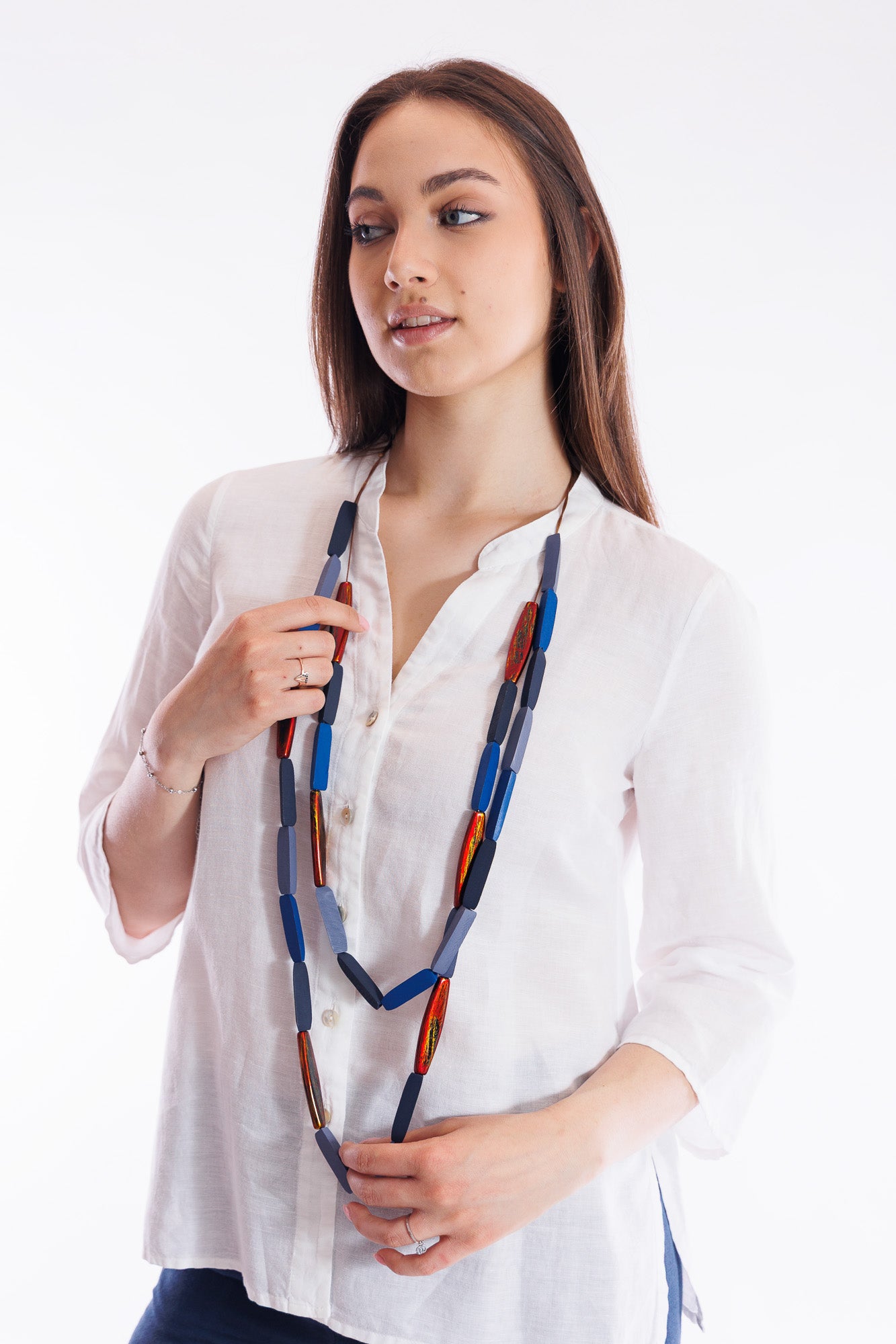 Collana legno baguette
