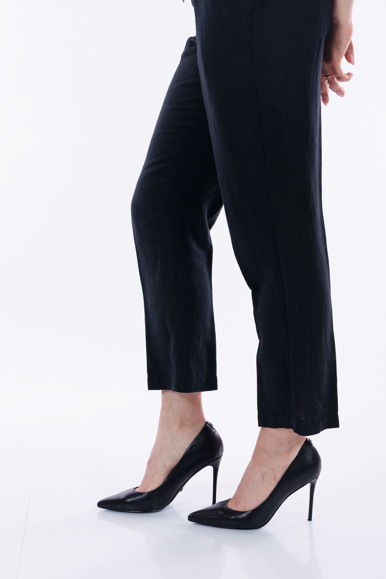 Pantalone lino e cotone coulisse