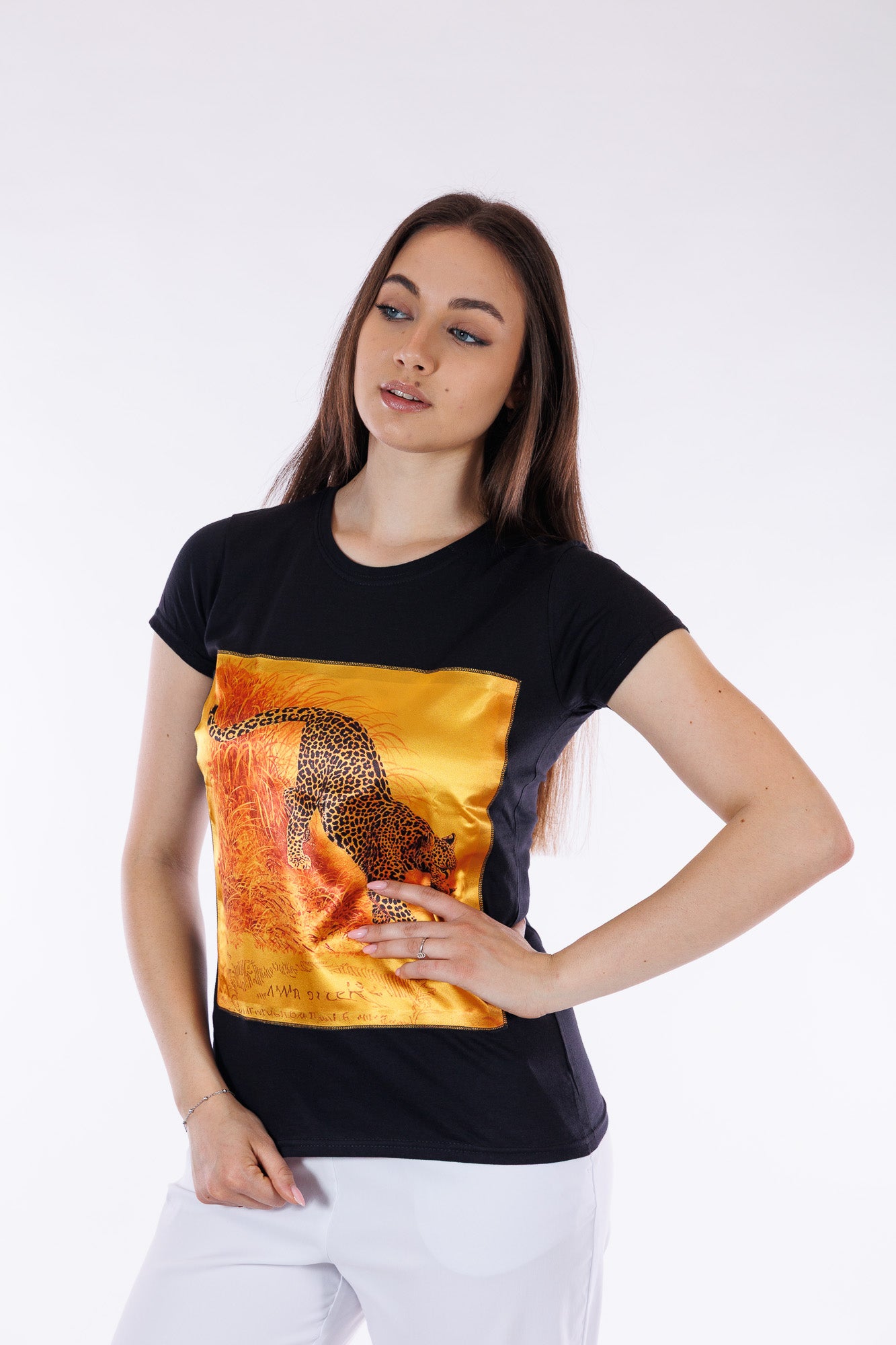 T-shirt sfiancata cotone e seta