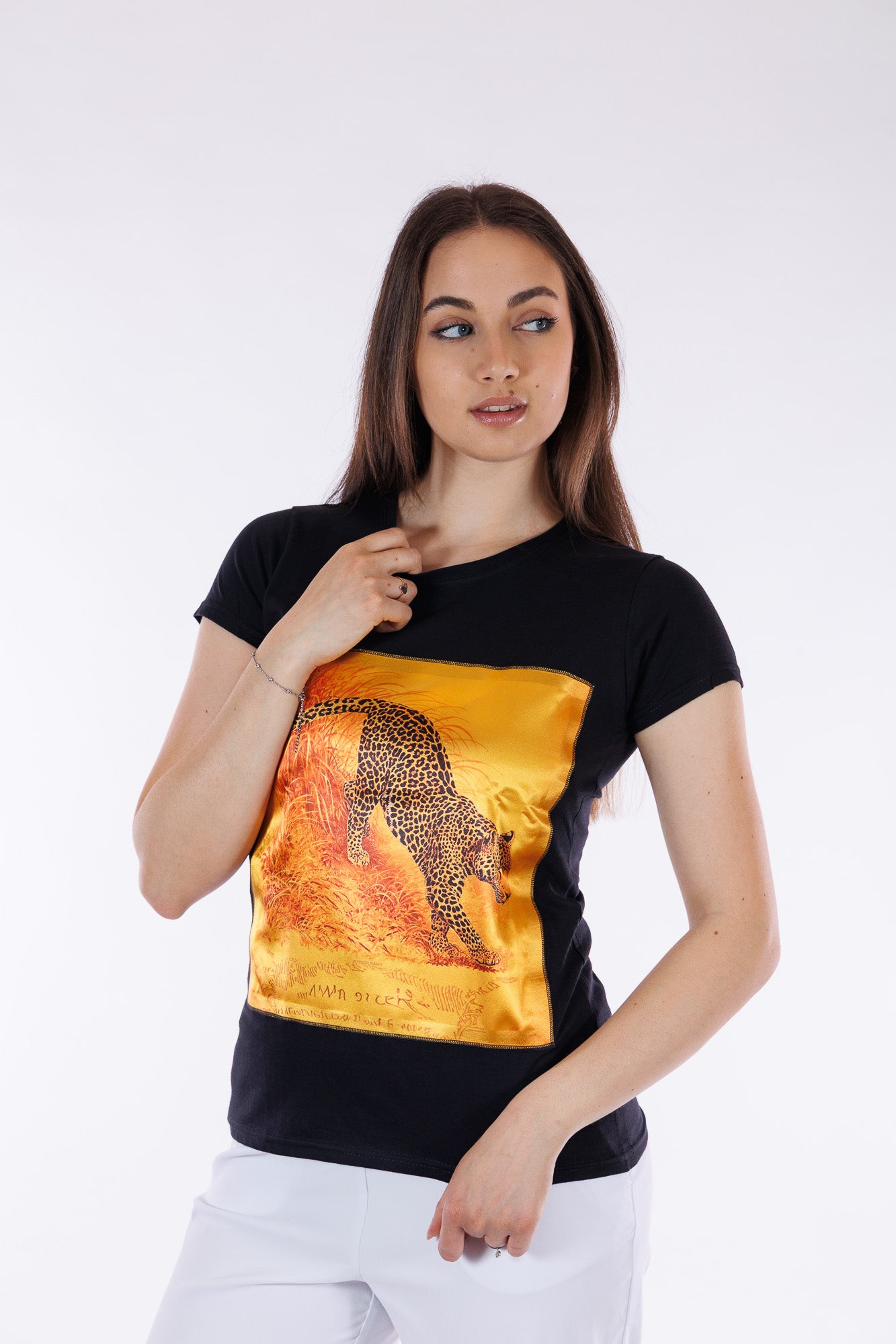 T-shirt sfiancata cotone e seta