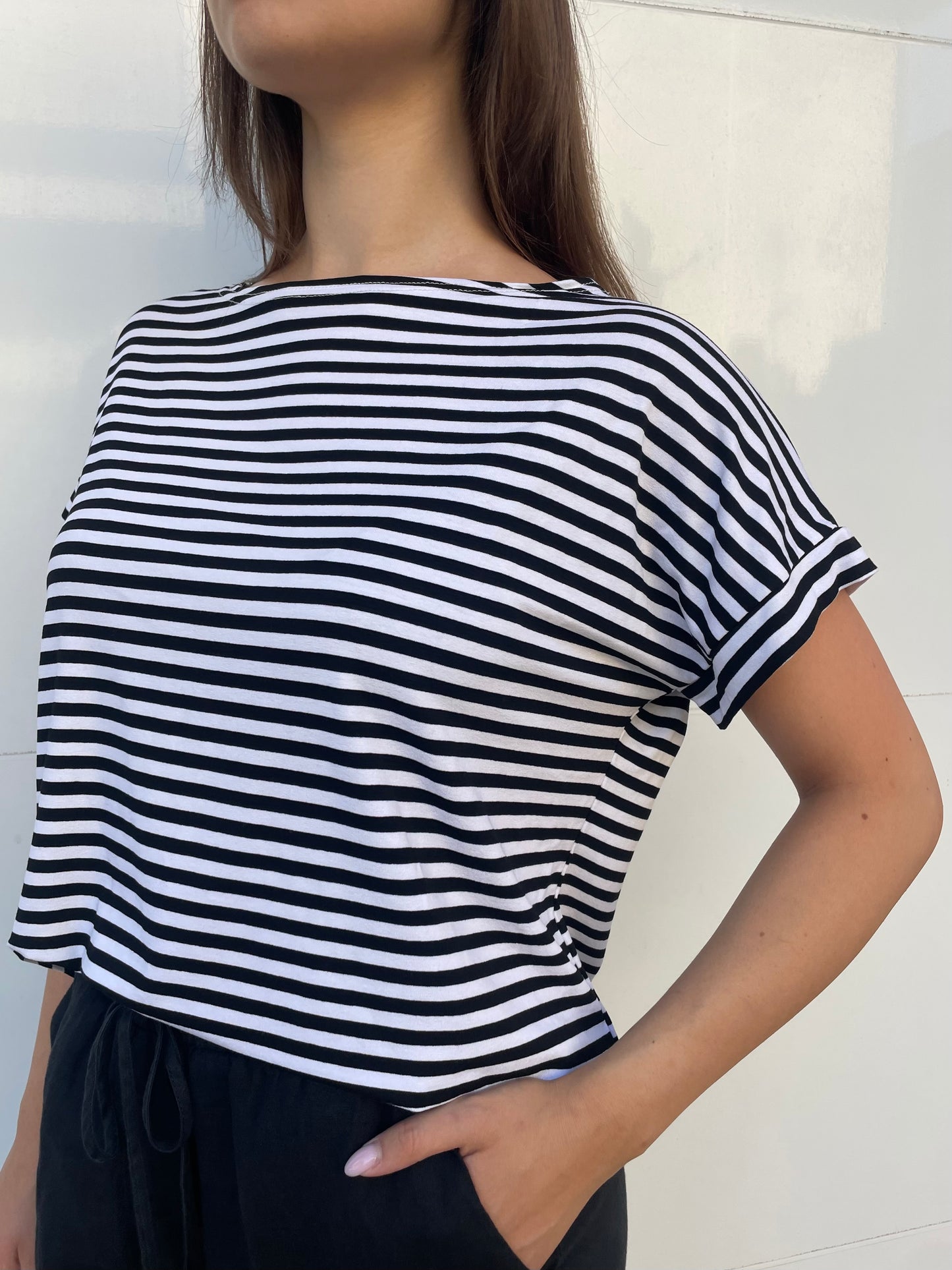 T.shirt righe maniche kimono