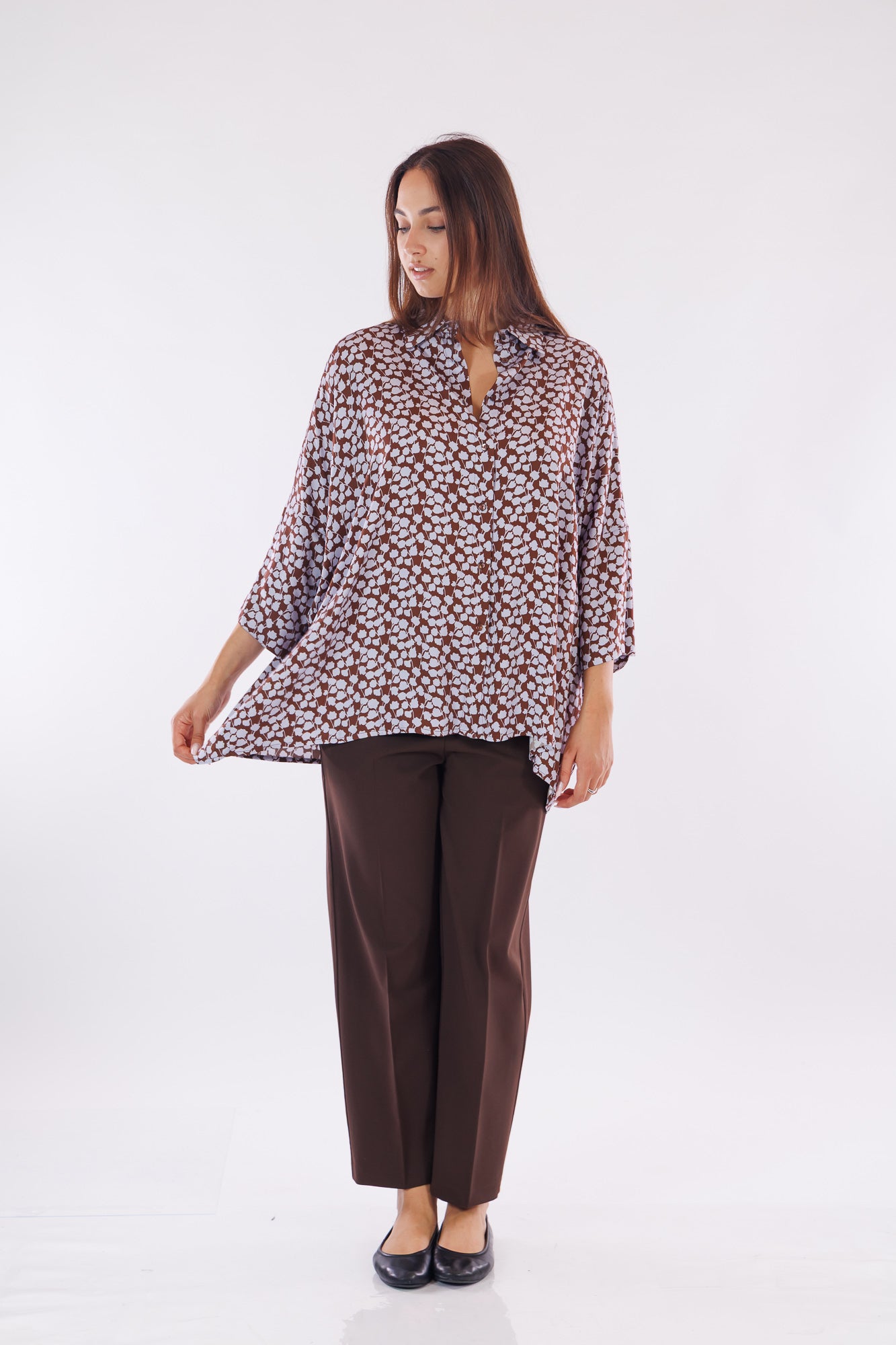 Camicia over stampa fiorellini