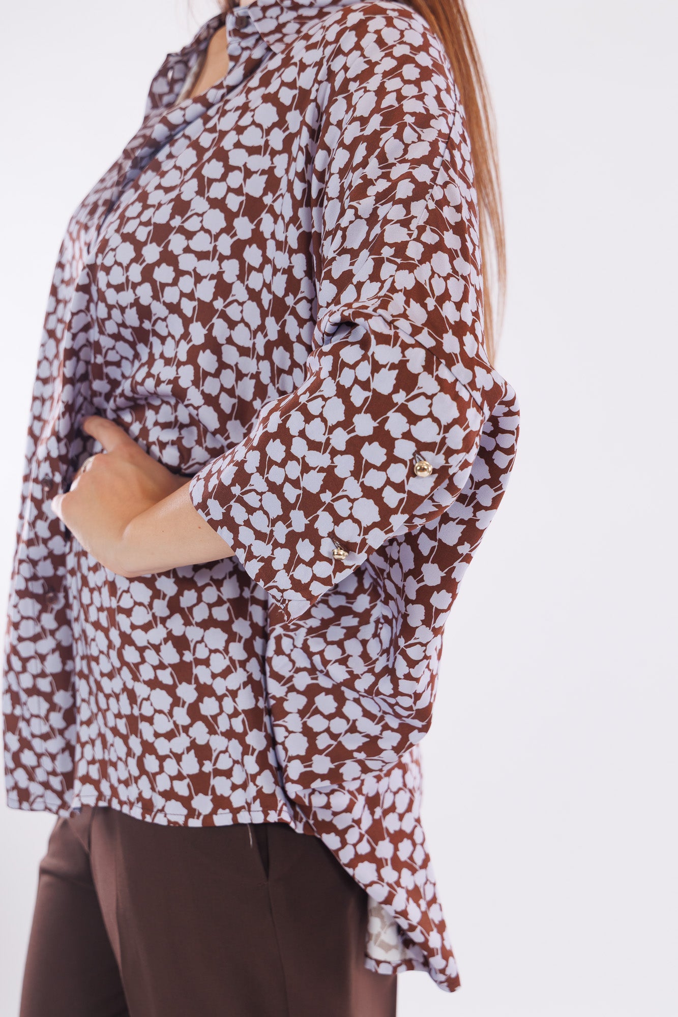 Camicia over stampa fiorellini