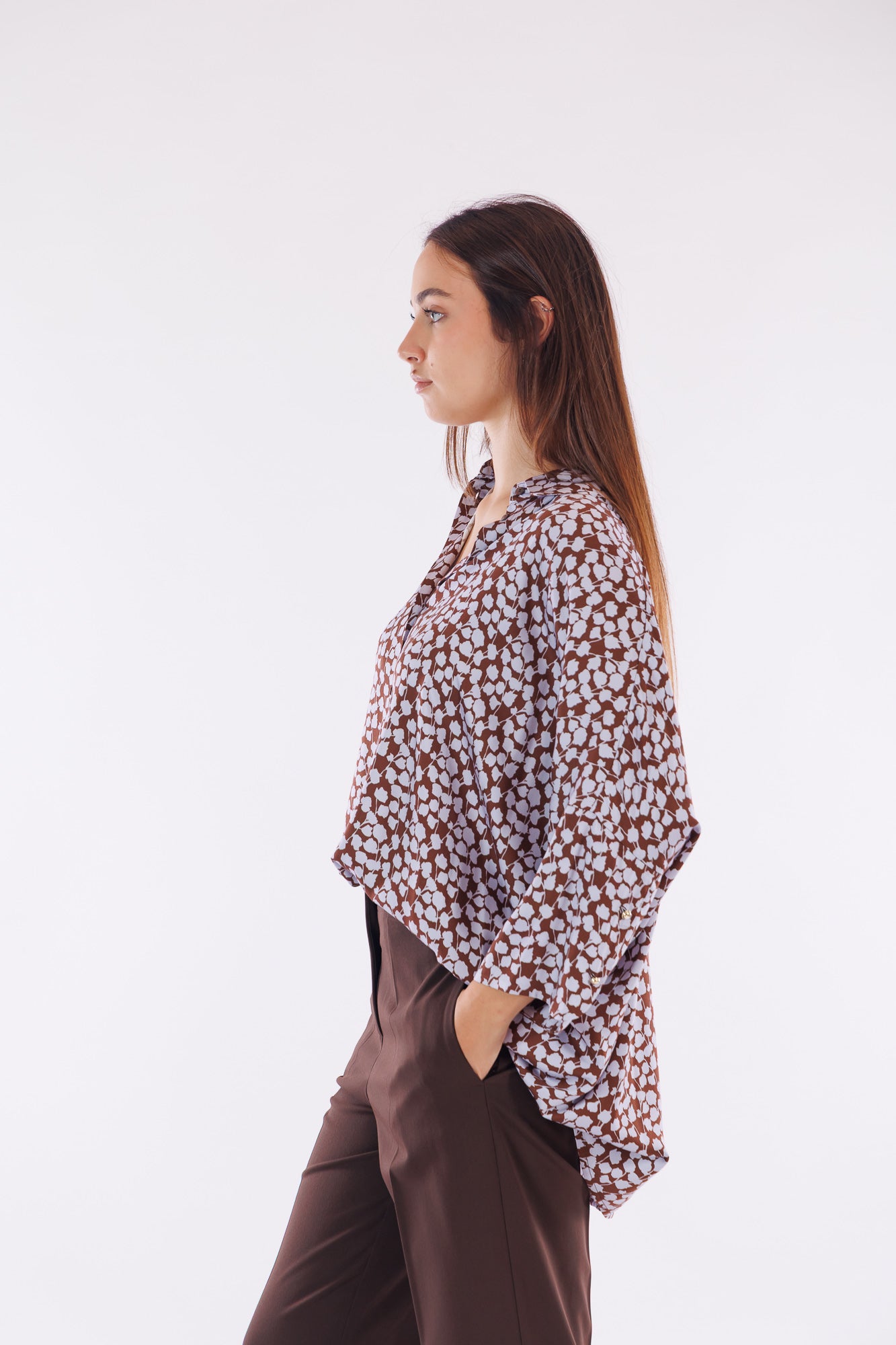 Camicia over stampa fiorellini