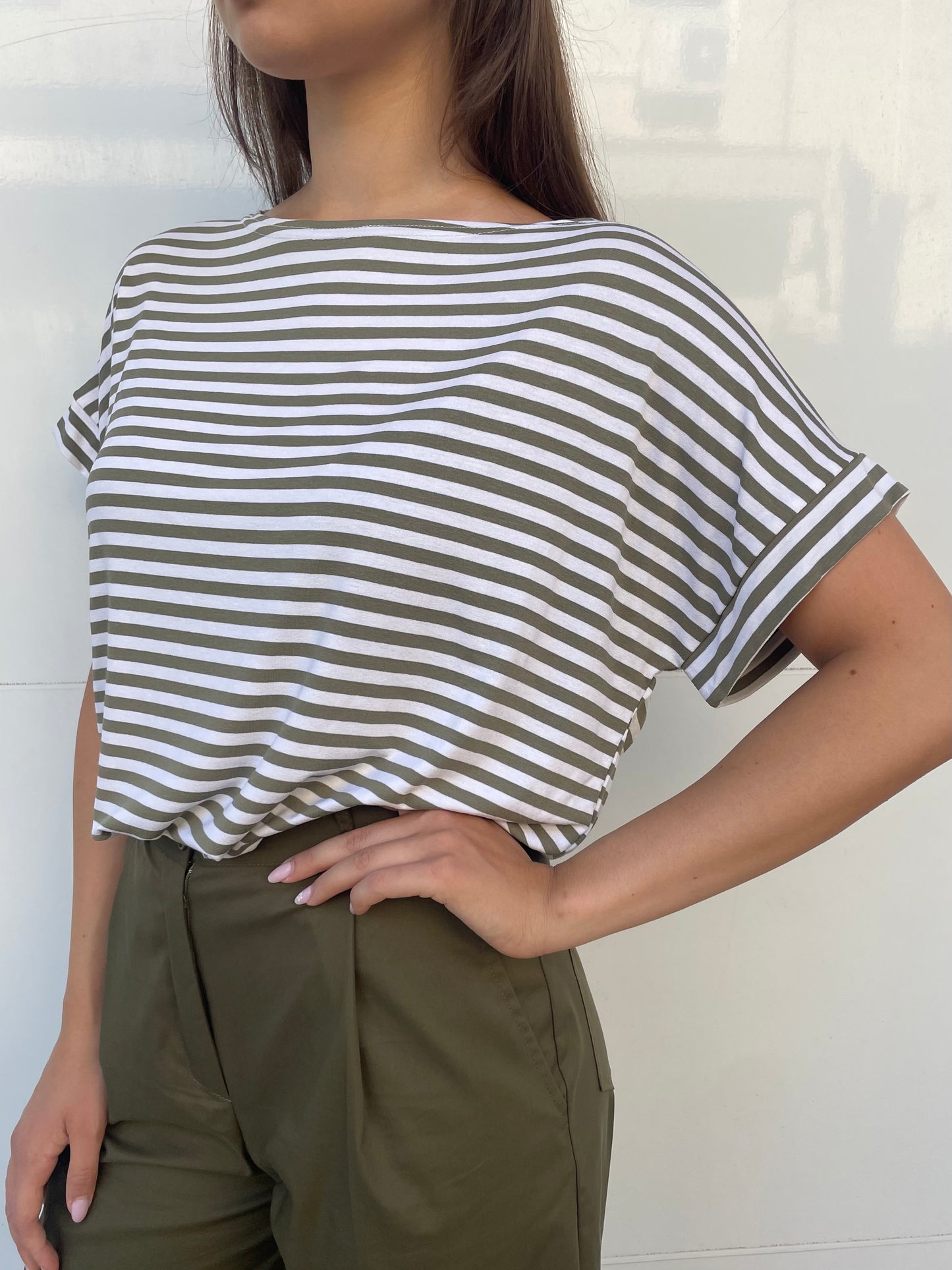 T.shirt righe maniche kimono