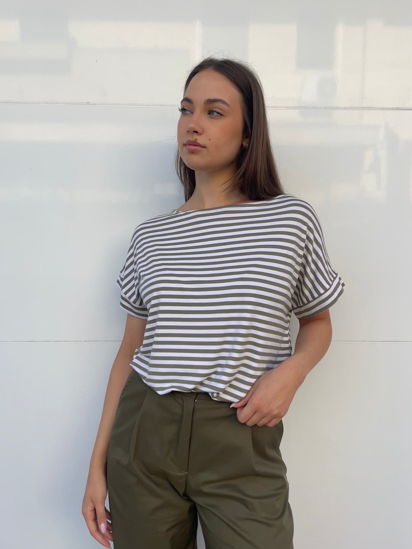 T.shirt righe maniche kimono