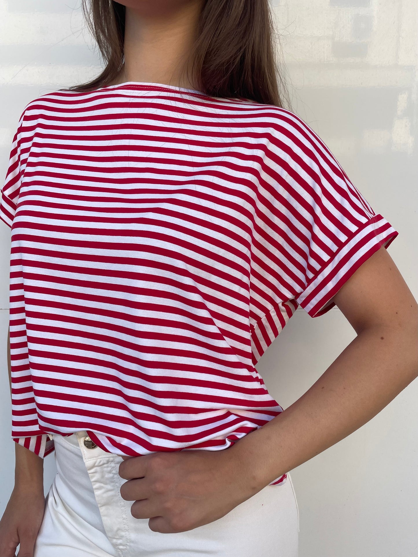 T.shirt righe maniche kimono