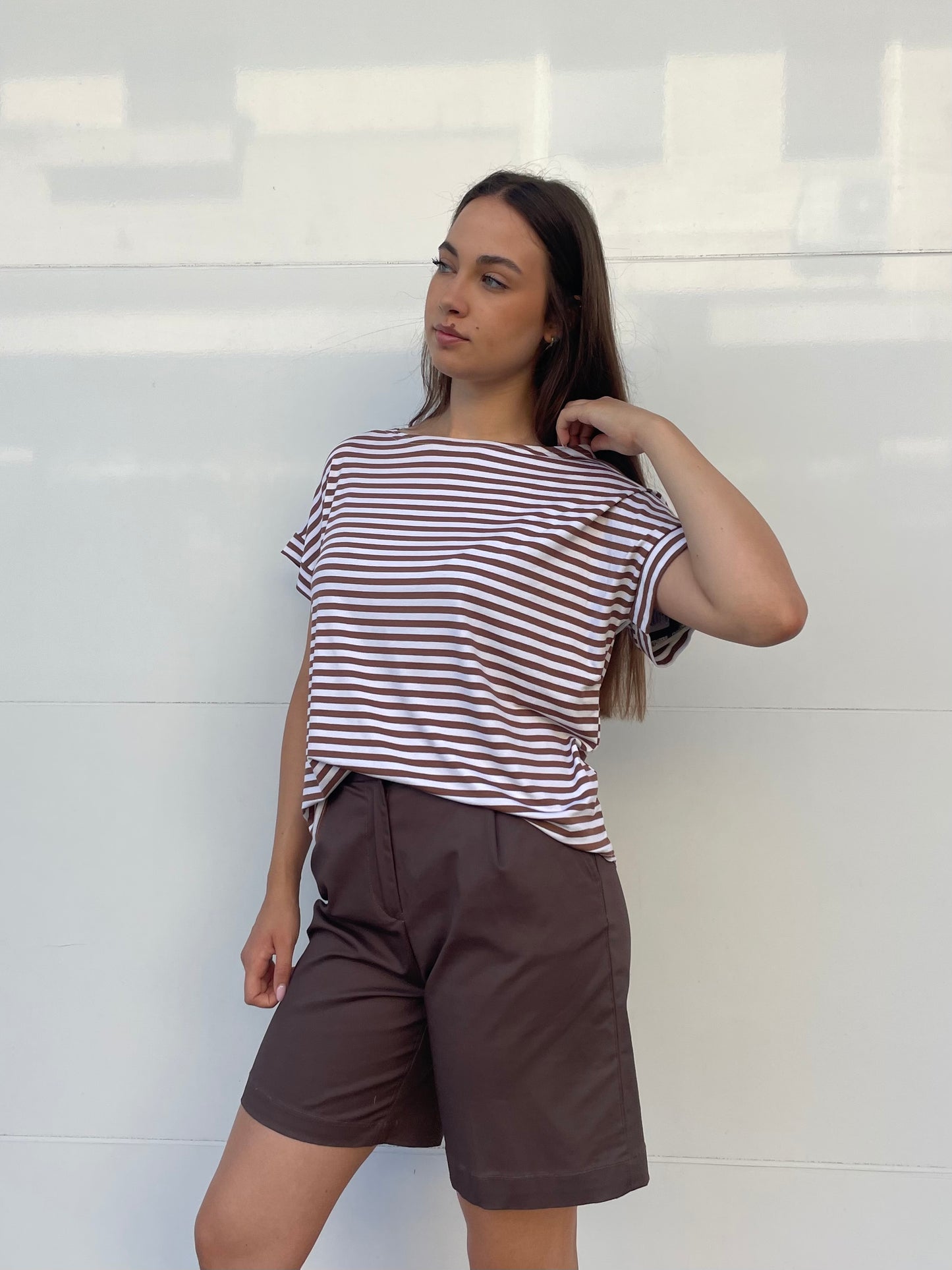 T.shirt righe maniche kimono
