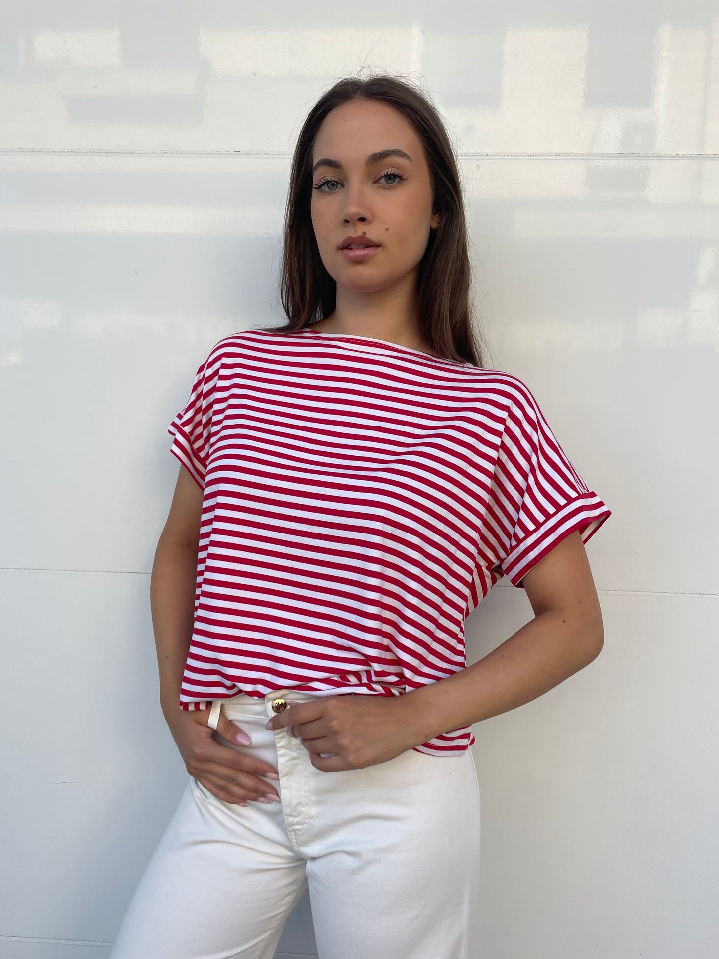 T.shirt righe maniche kimono