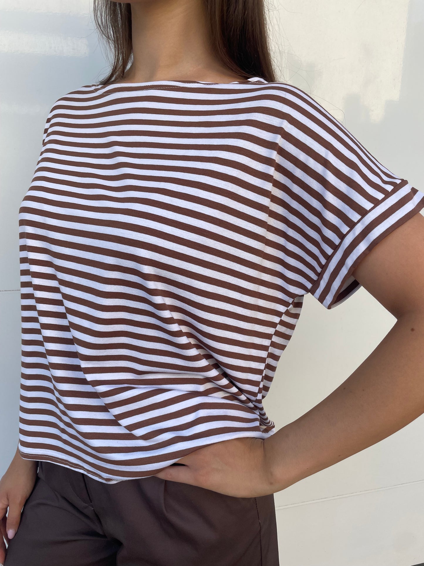 T.shirt righe maniche kimono