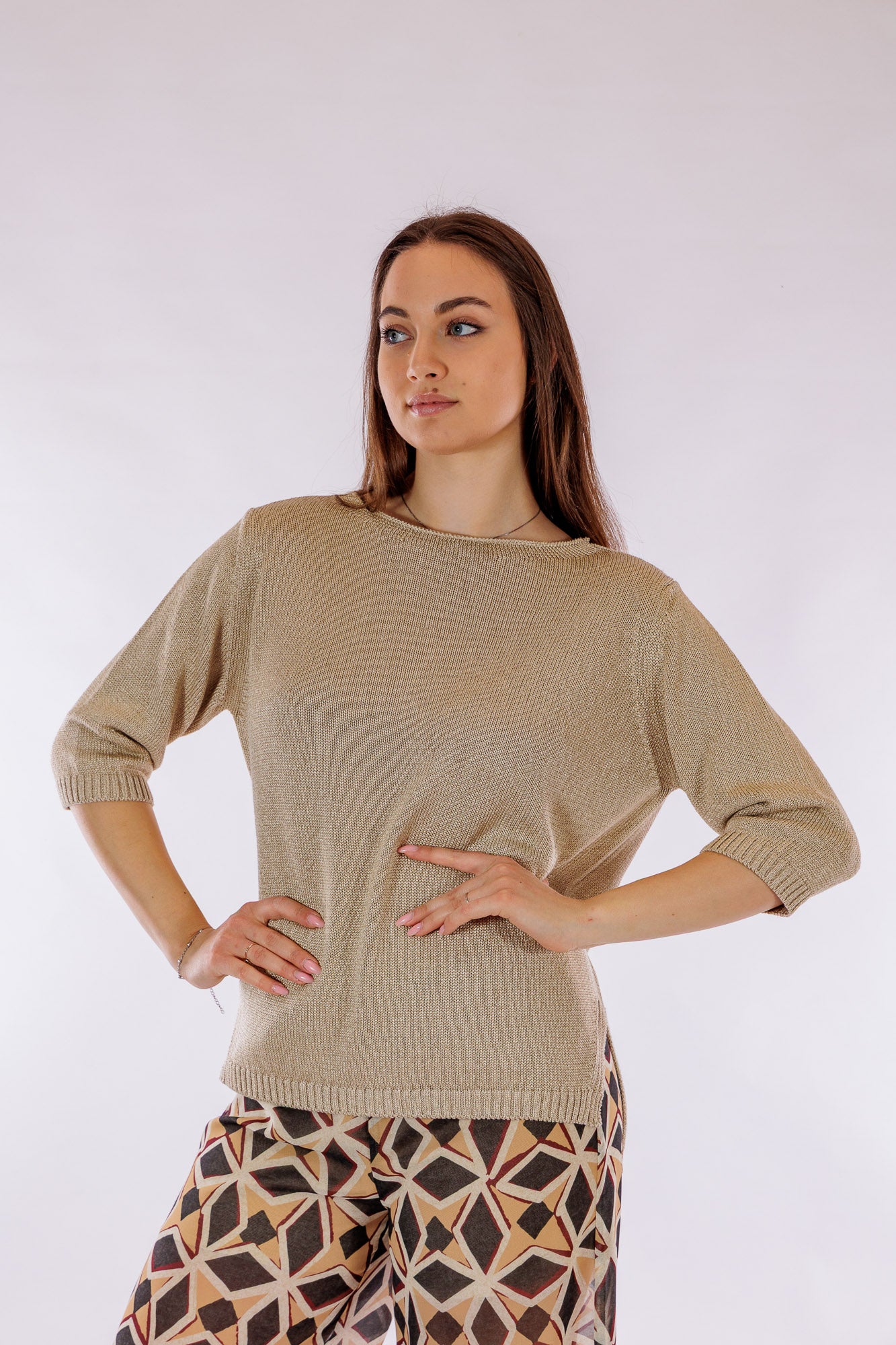 Maglia barchetta spacchi