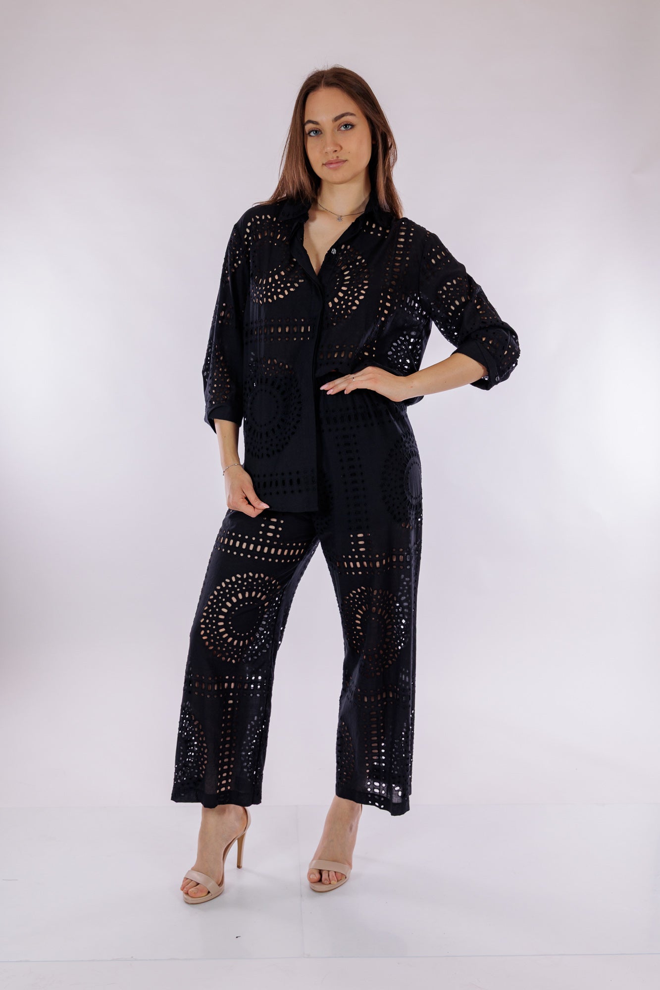 Camicia over pizzo sangallo