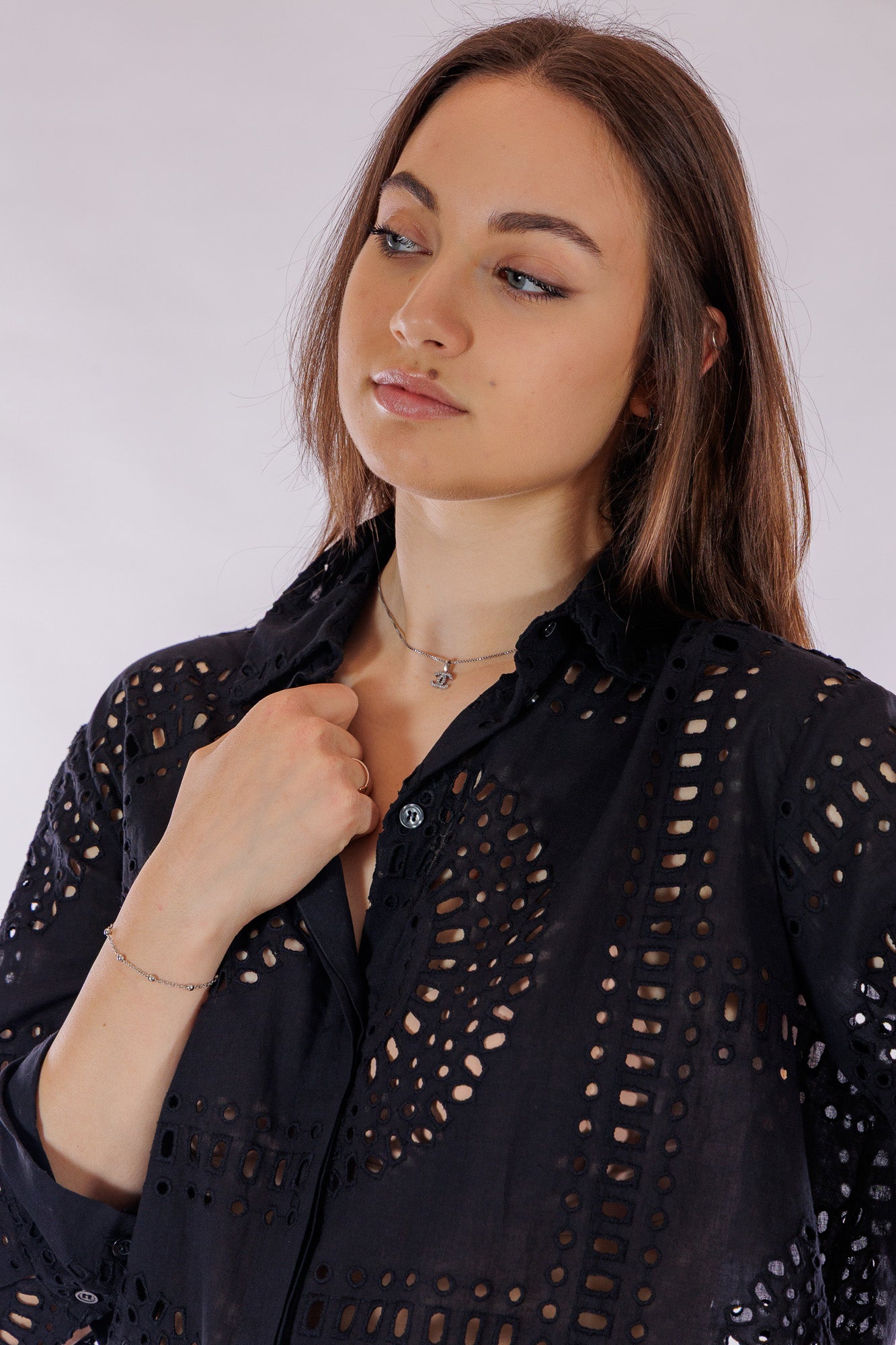 Camicia over pizzo sangallo