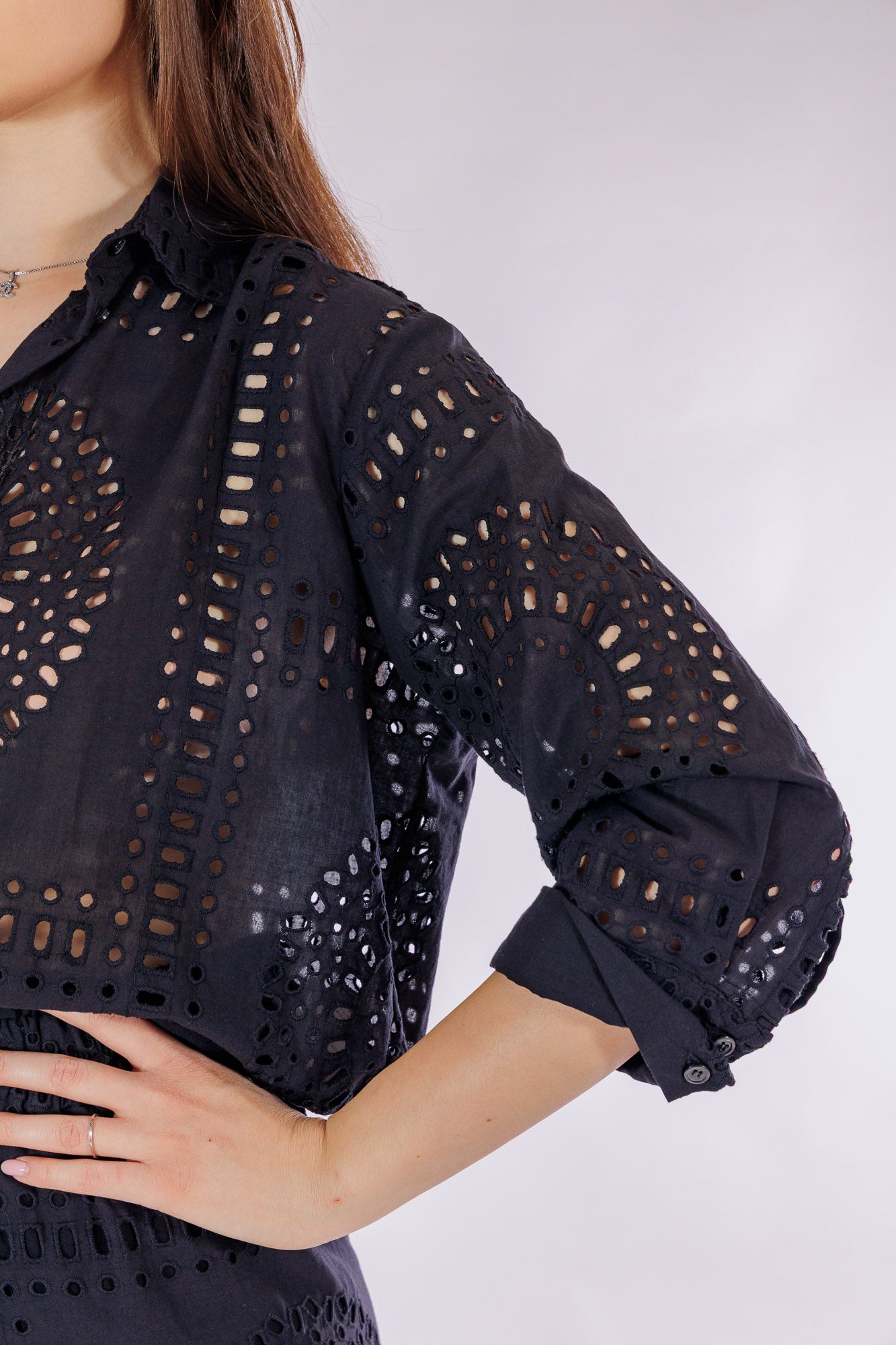 Camicia over pizzo sangallo