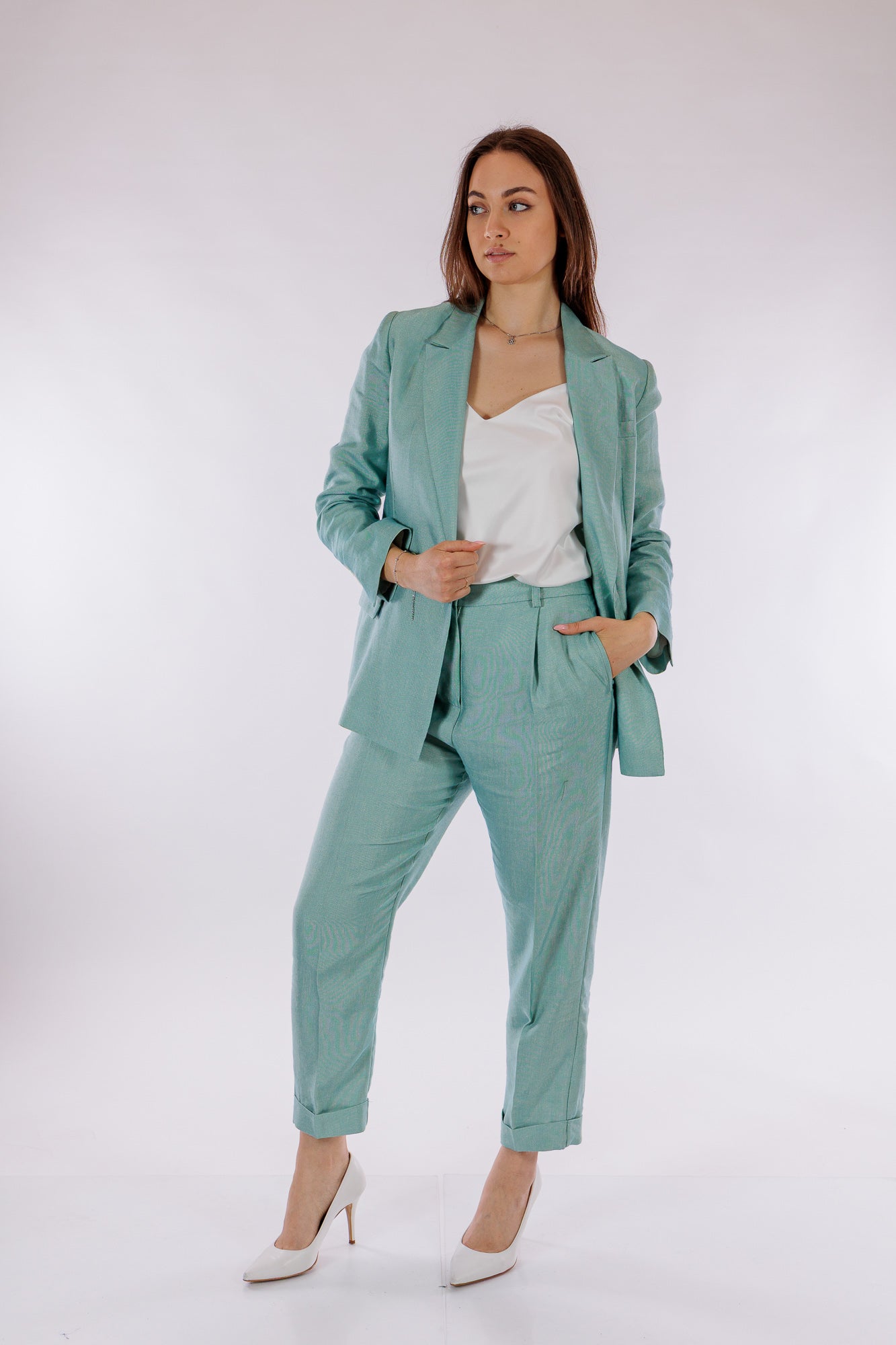 Tailleur m. lino cangiante