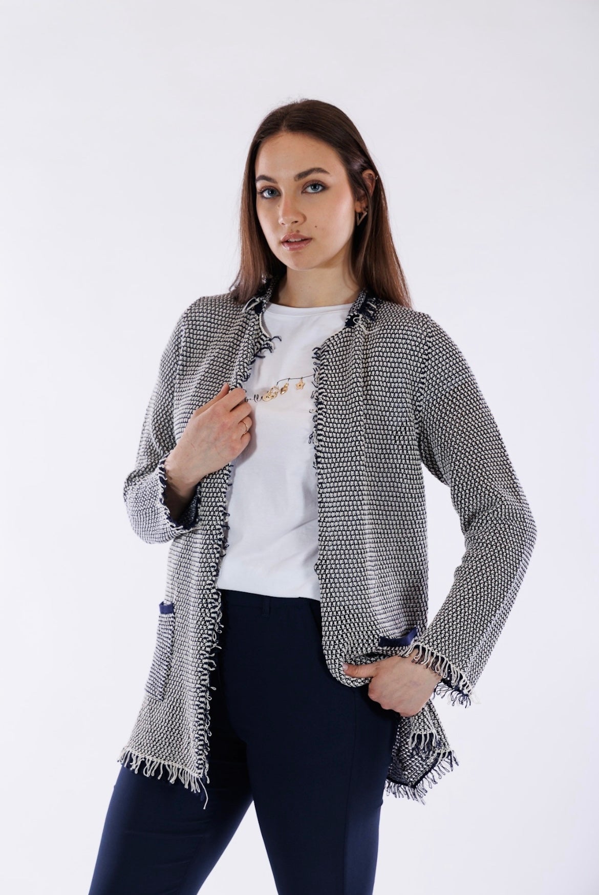 Giacca cotone frangette
