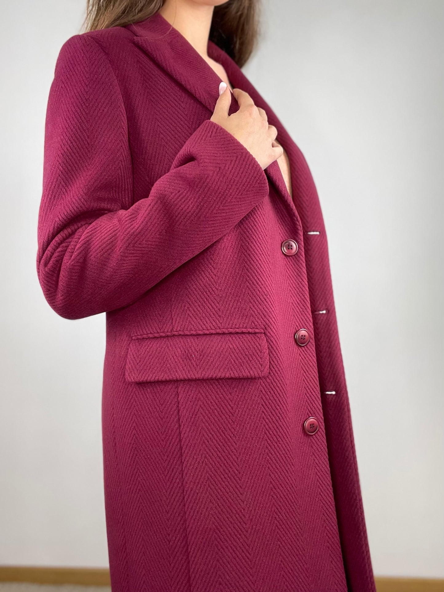 Cappotto spinato vellutato