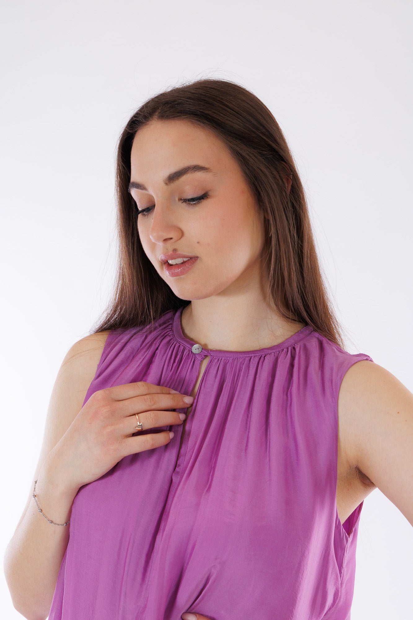 Blusa smanicata m.seta