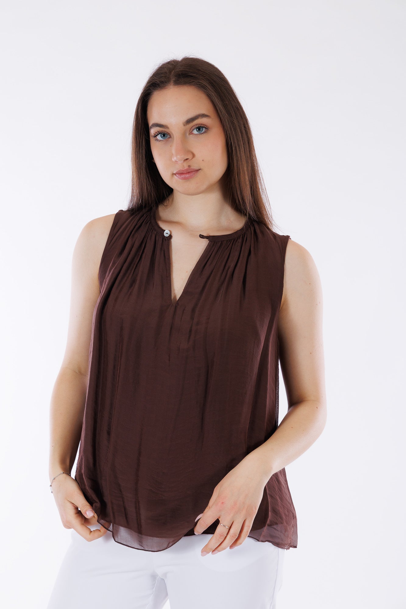 Blusa smanicata m.seta