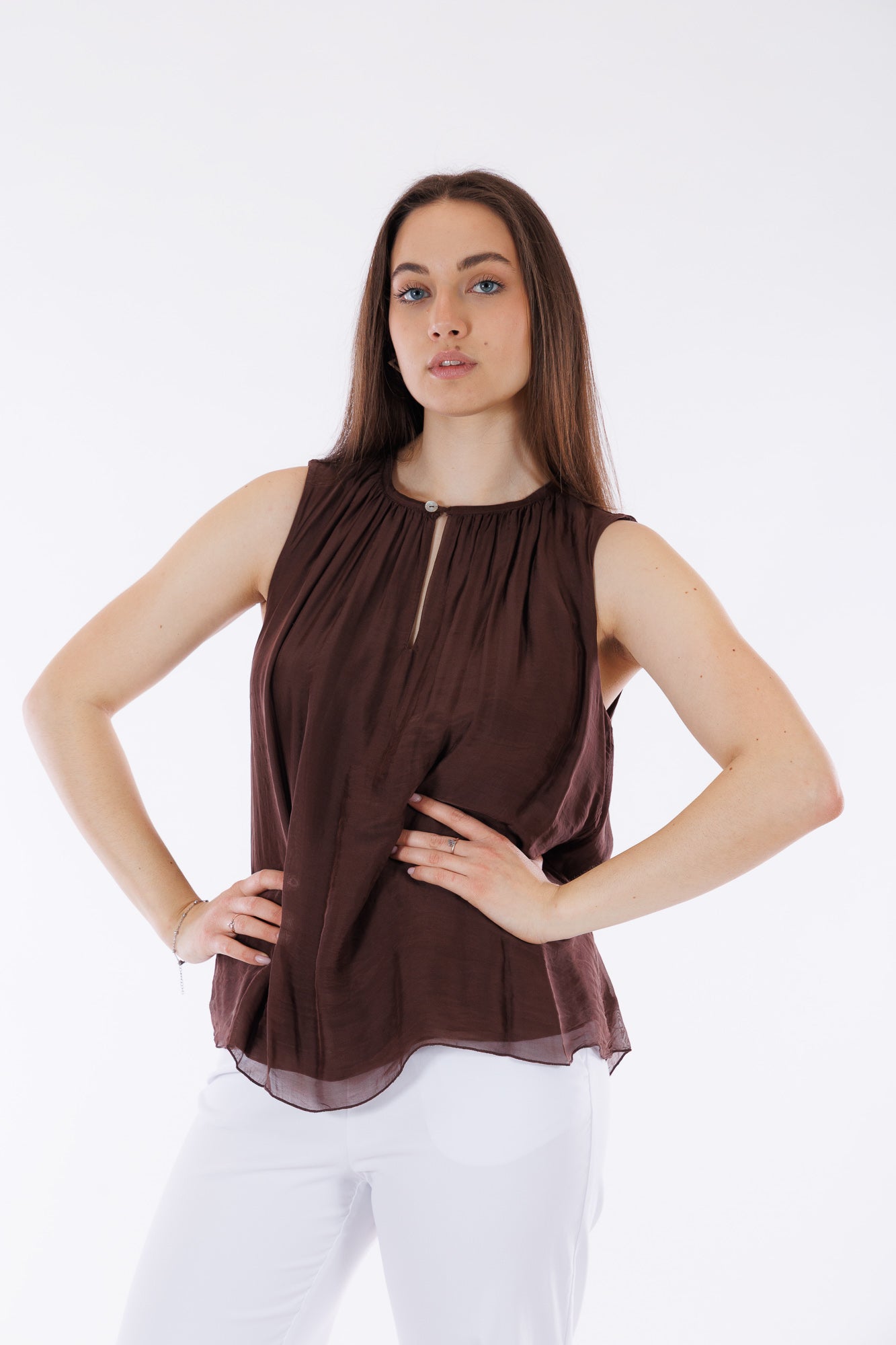 Blusa smanicata m.seta