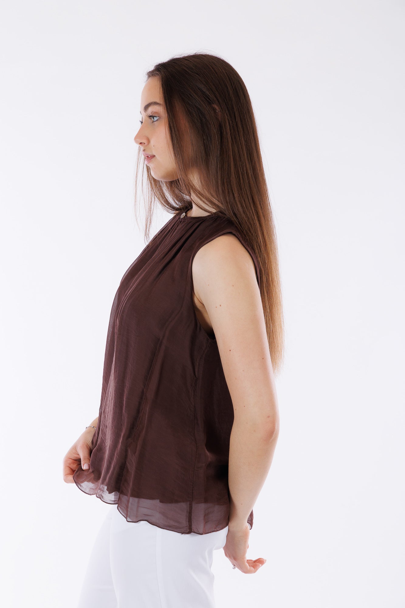 Blusa smanicata m.seta