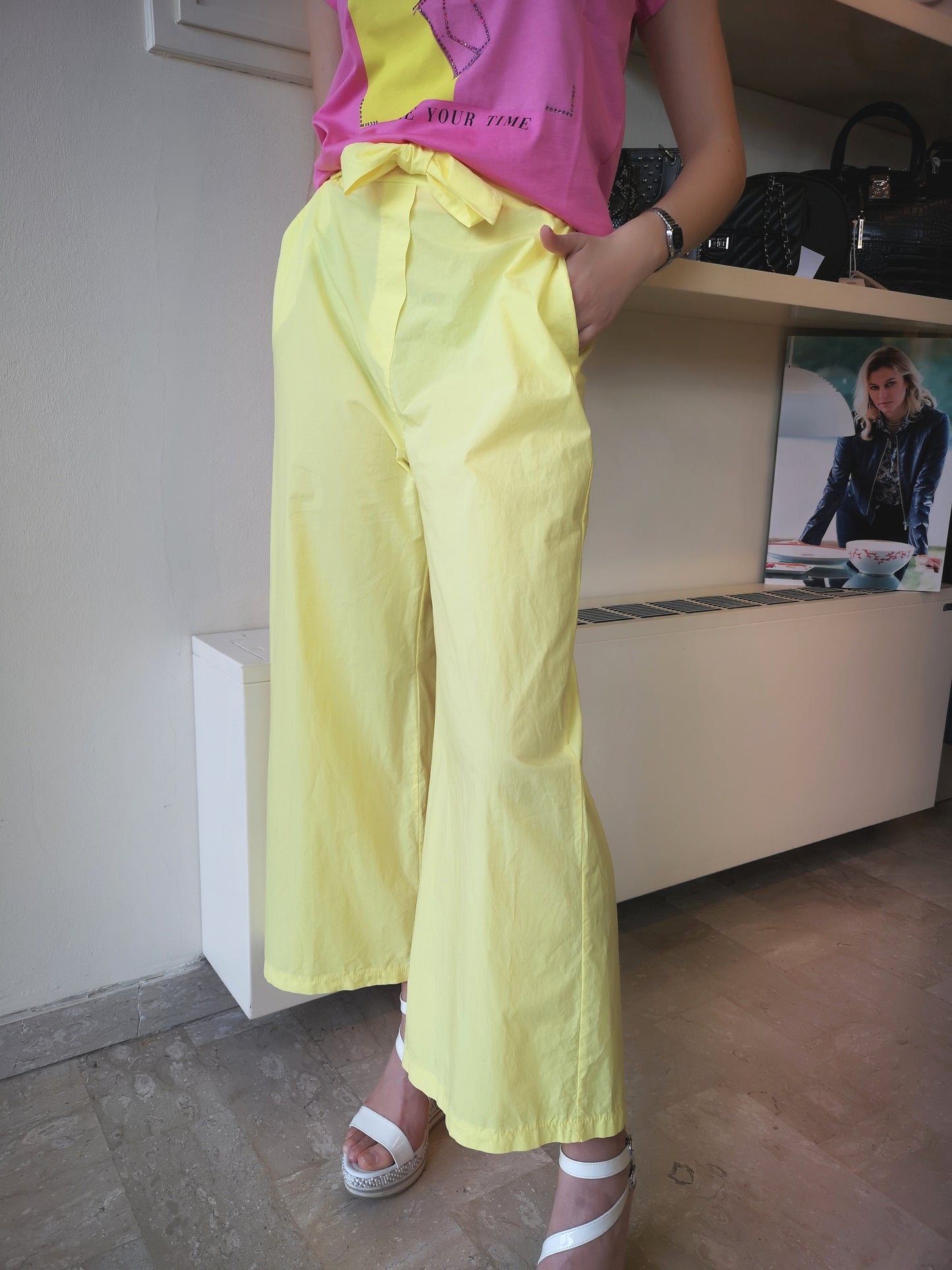 Pantalone largo giallo