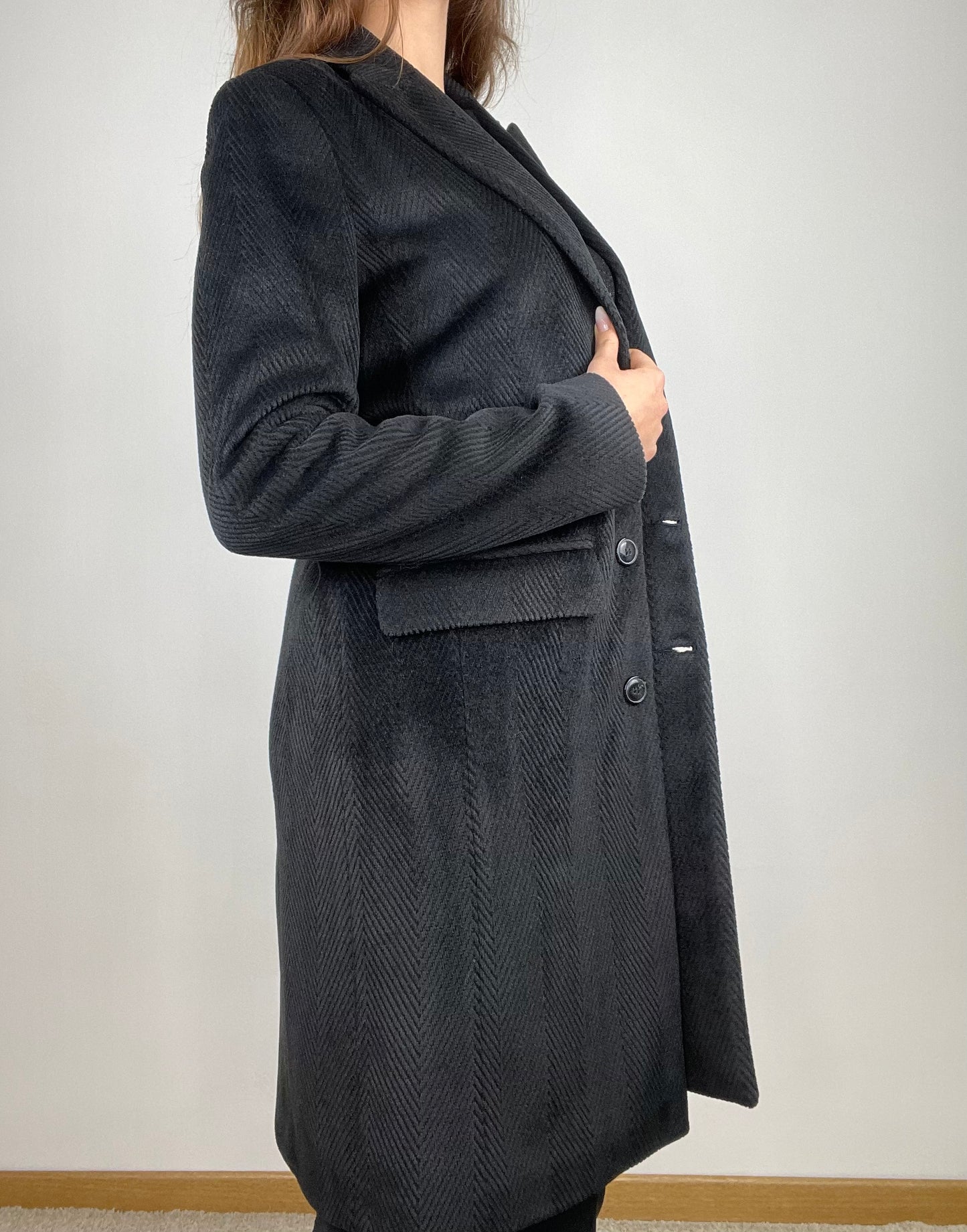 Cappotto spinato vellutato