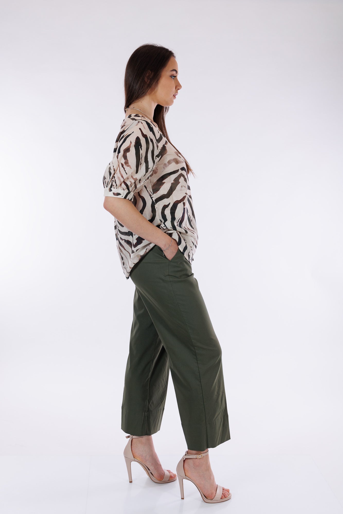 Pantalone cropped viscosa