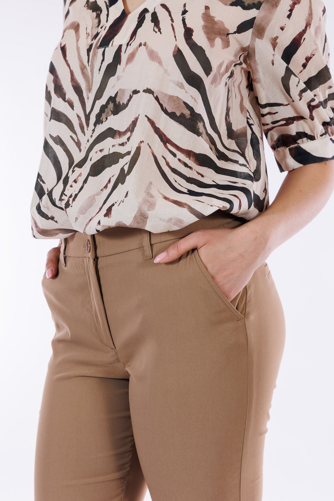 Pantalone viscosa risvolto