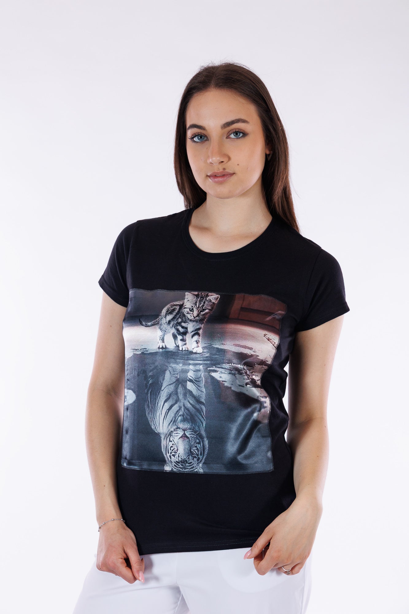 T-shirt sfiancata cotone e seta