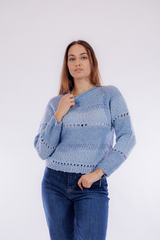 Maglia righe punto chiocciola