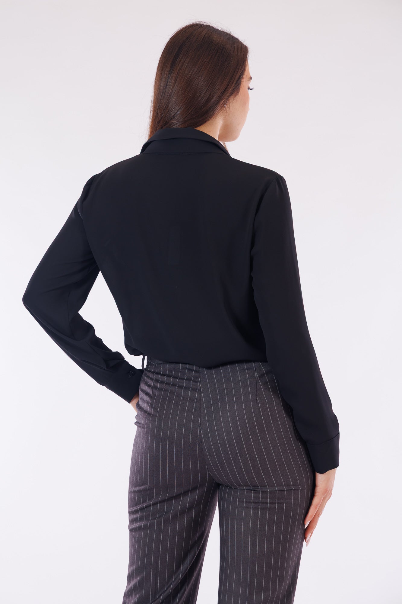 Pantalone ampio gessato