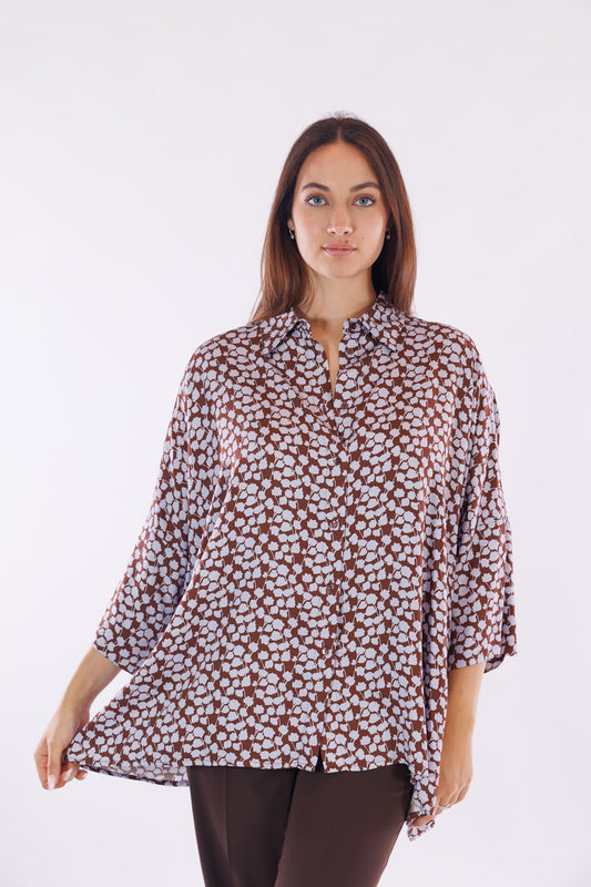 Camicia over stampa fiorellini