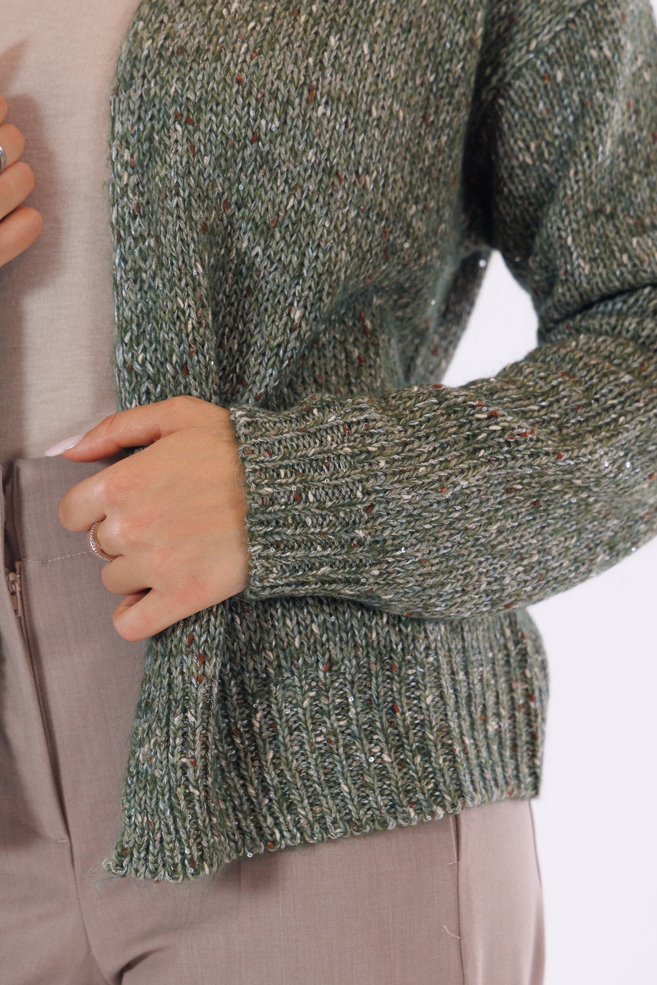 Cardigan filato micro paillettes
