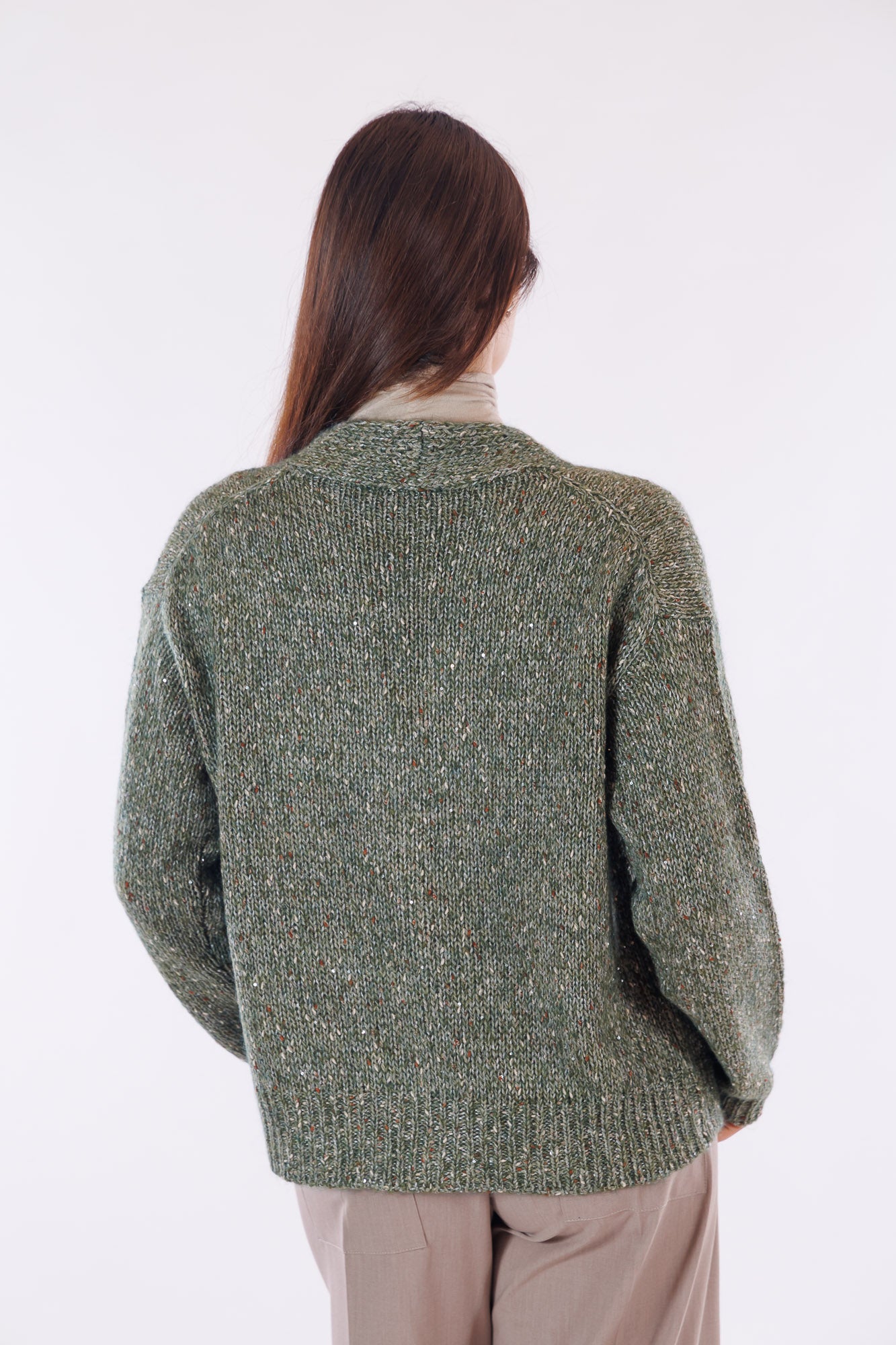 Cardigan filato micro paillettes