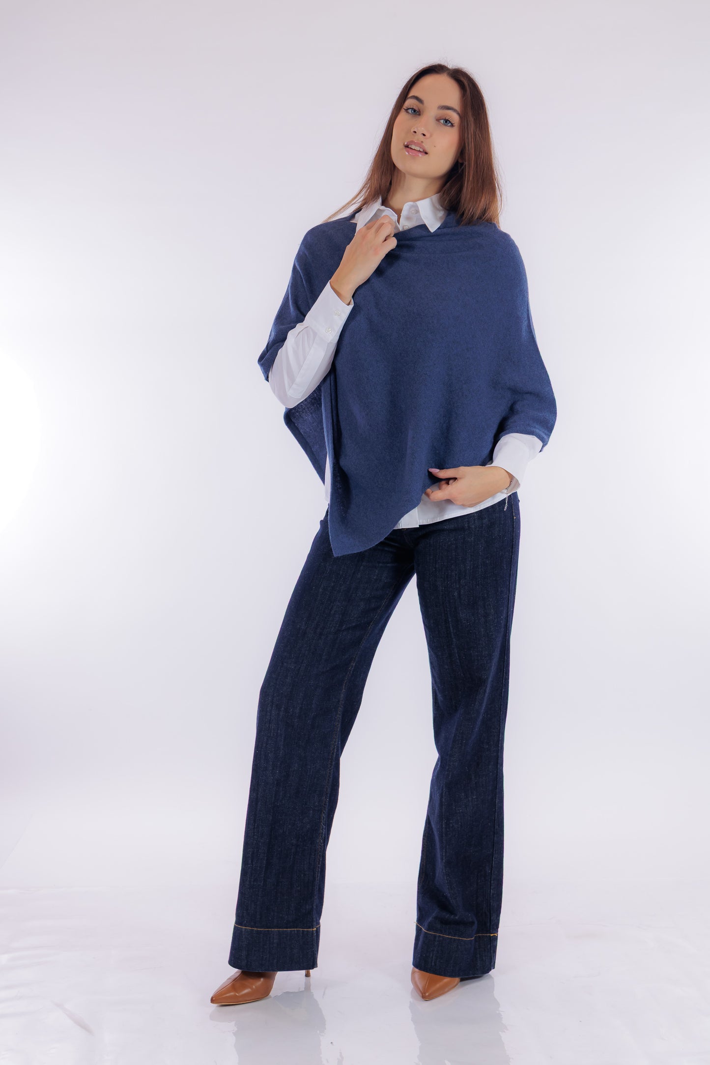 Poncho m. cashmere
