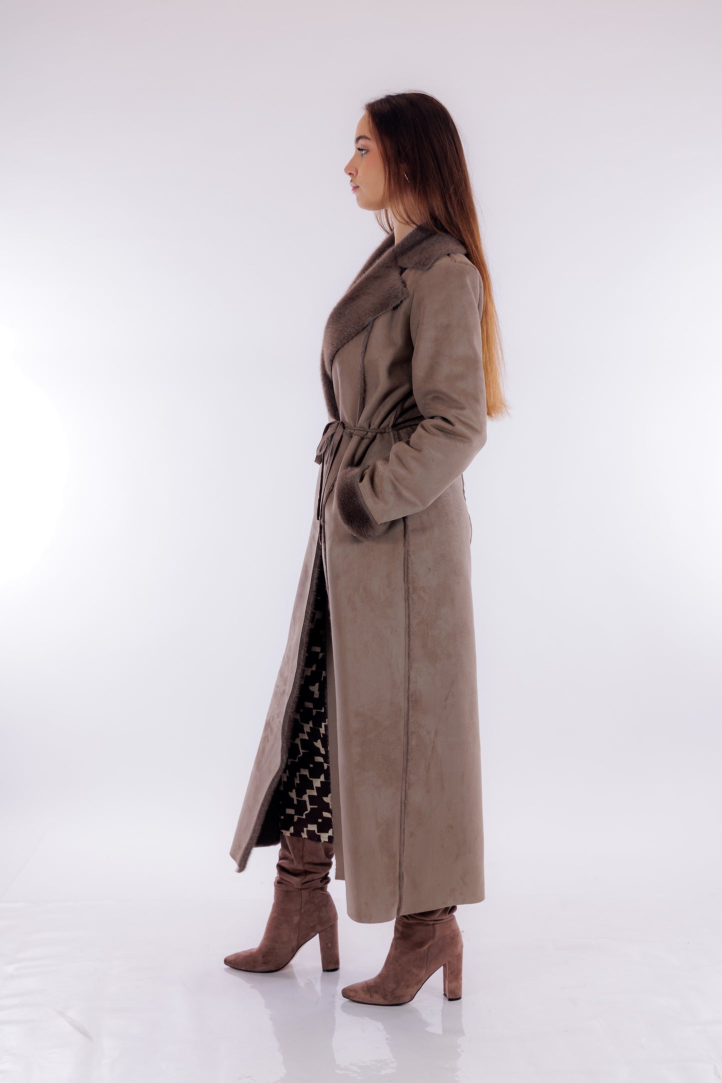Cappotto lungo eco montone