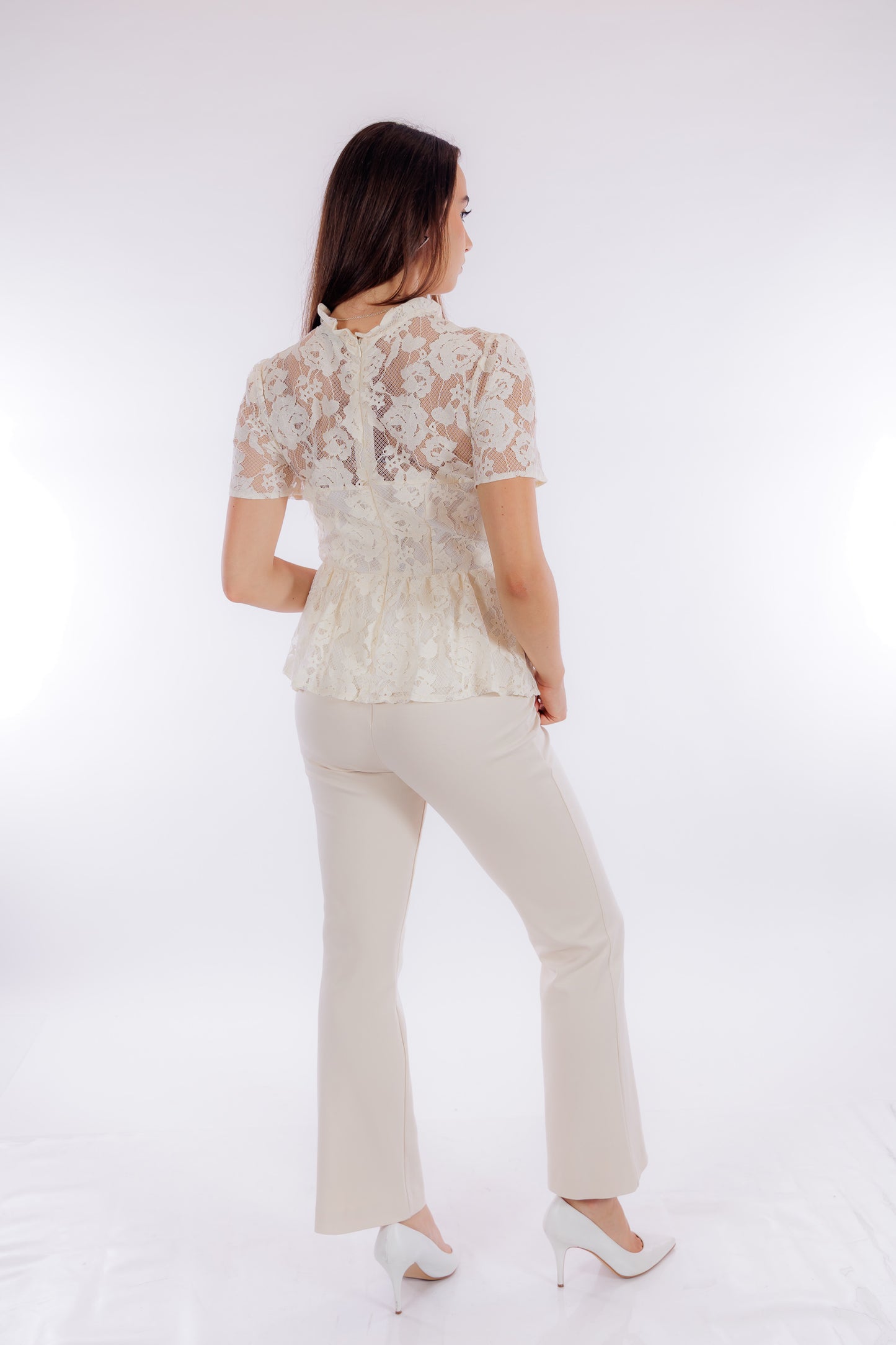 Pantalone flare elastico