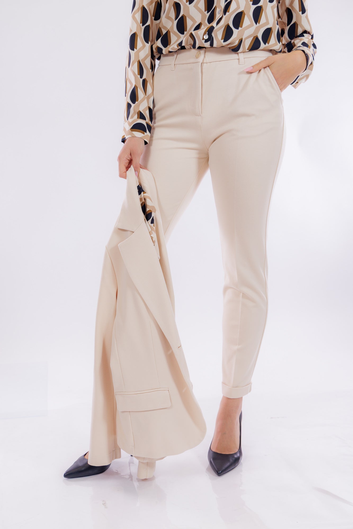Pantalone chino risvolto