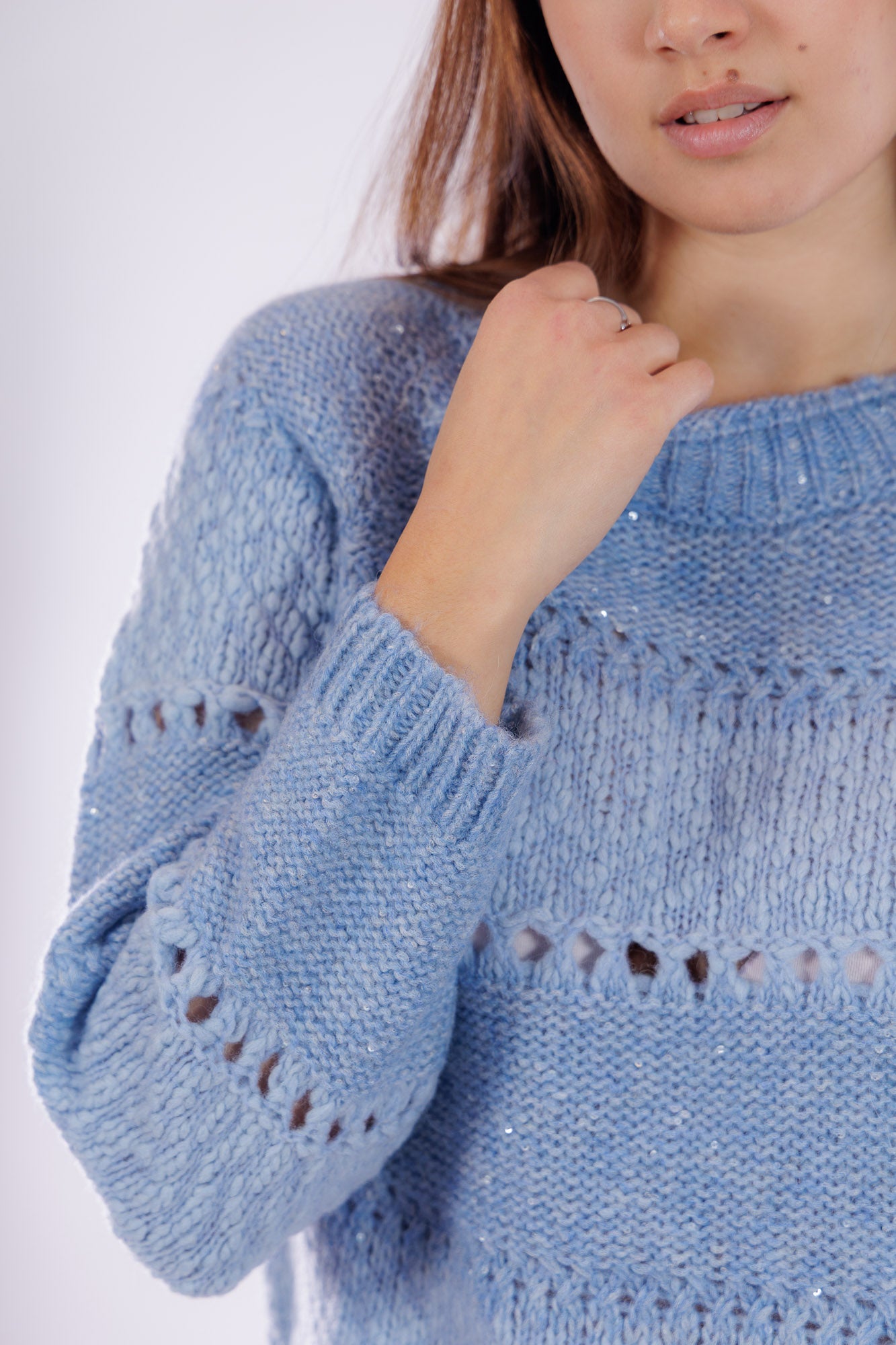 Maglia righe punto chiocciola