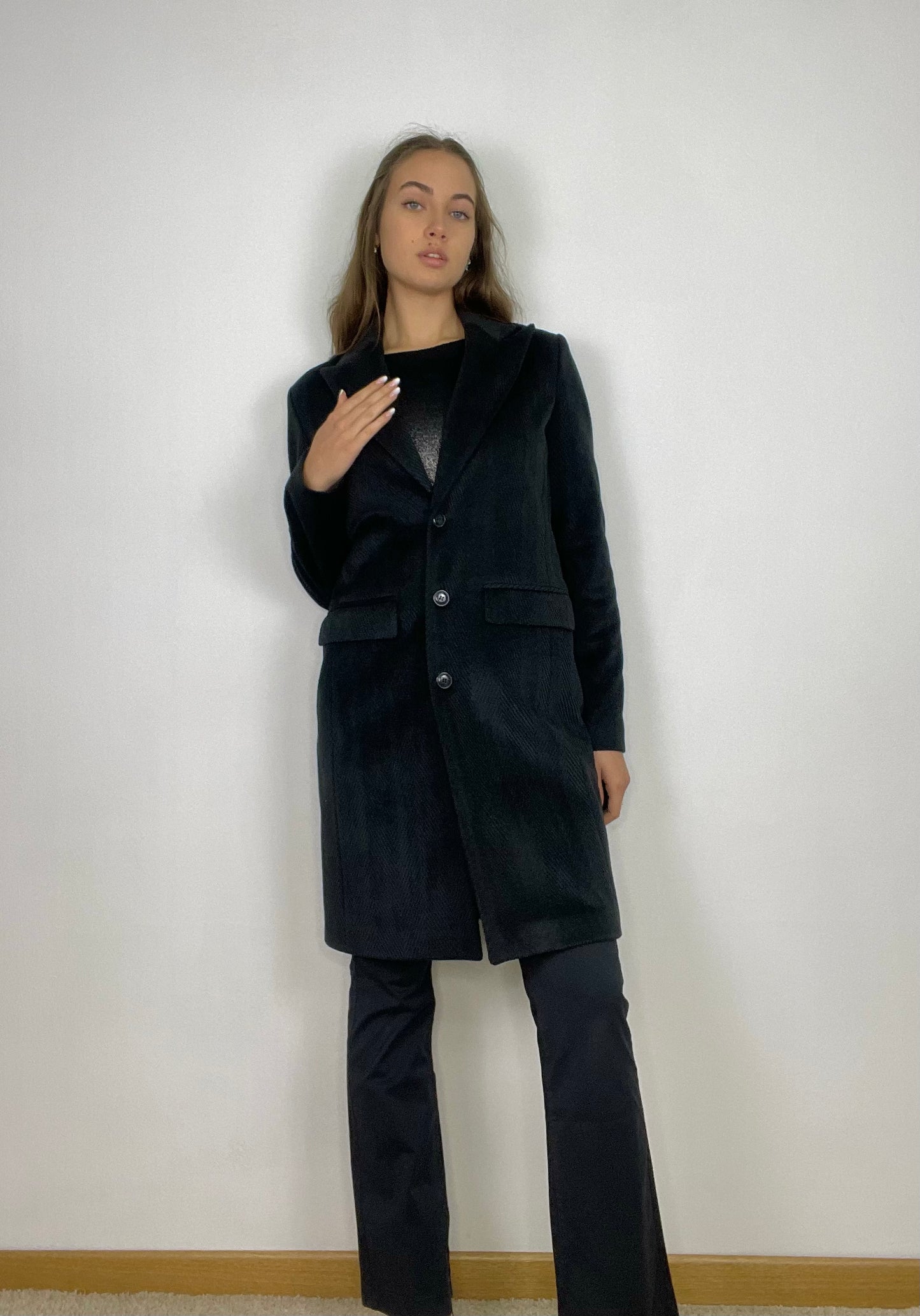 Cappotto spinato vellutato
