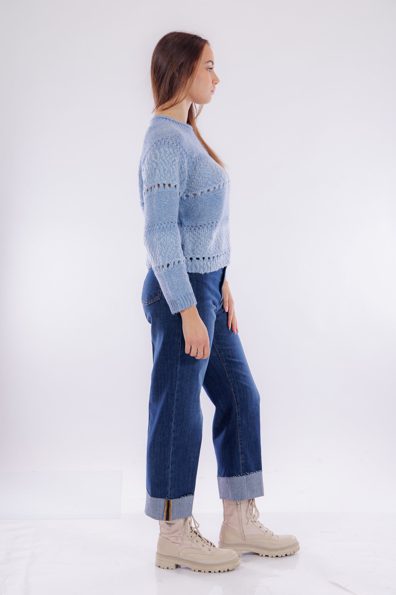 Maglia righe punto chiocciola