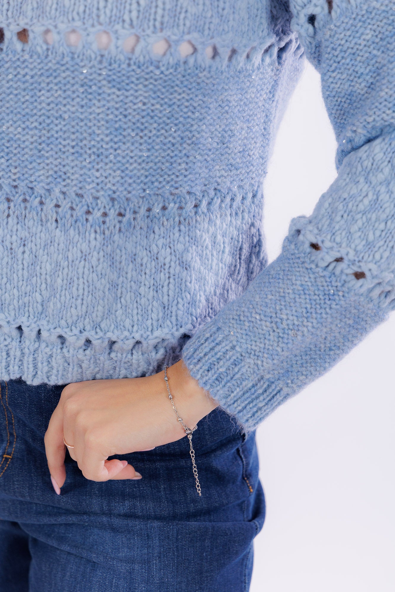 Maglia righe punto chiocciola