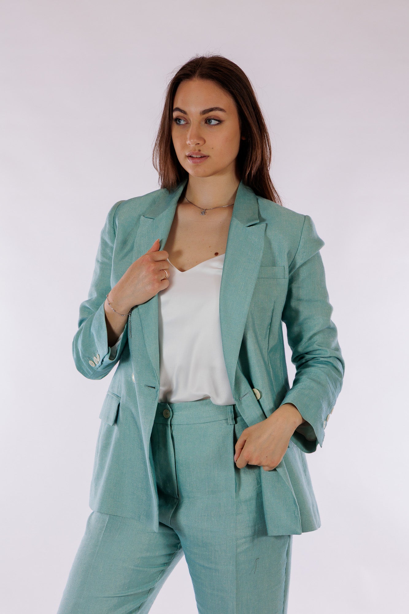 Tailleur m. lino cangiante