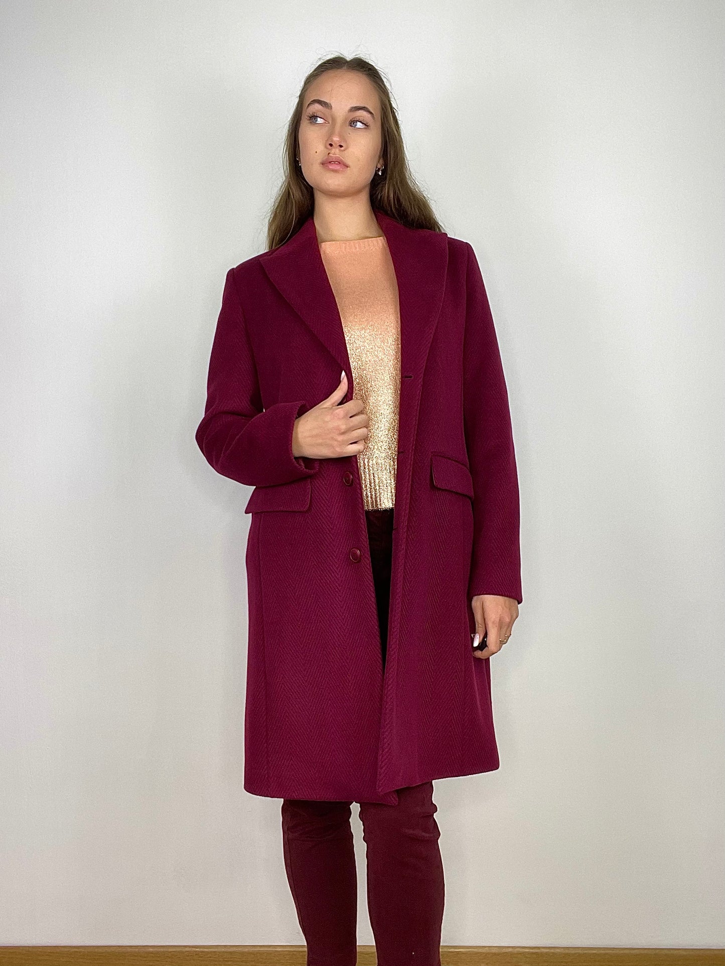 Cappotto spinato vellutato