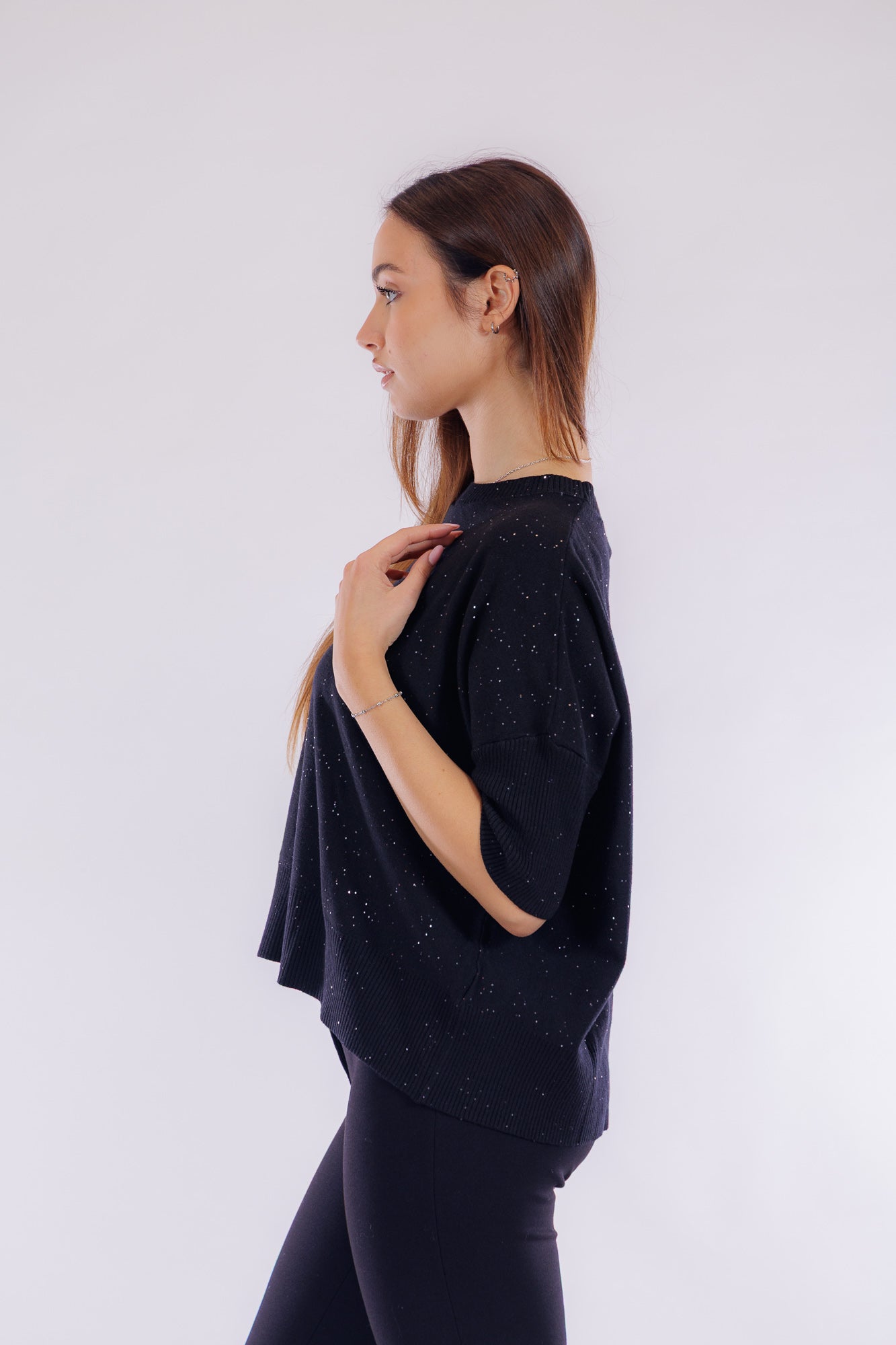 Maglia over micro paillettes