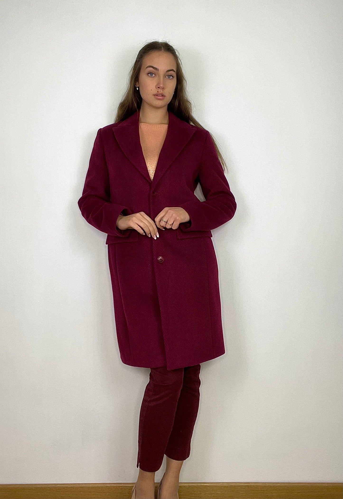 Cappotto spinato vellutato