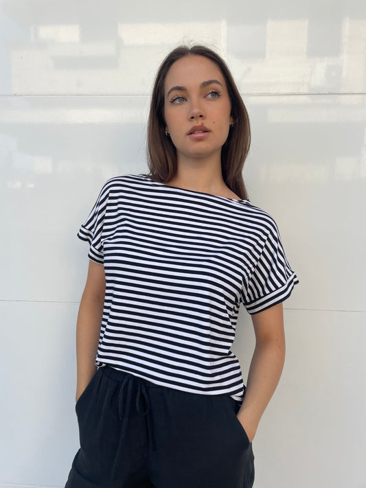 T.shirt righe maniche kimono