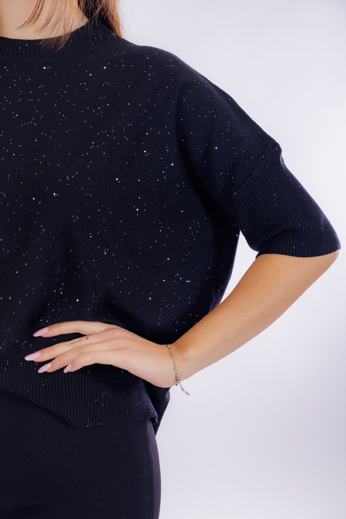 Maglia over micro paillettes